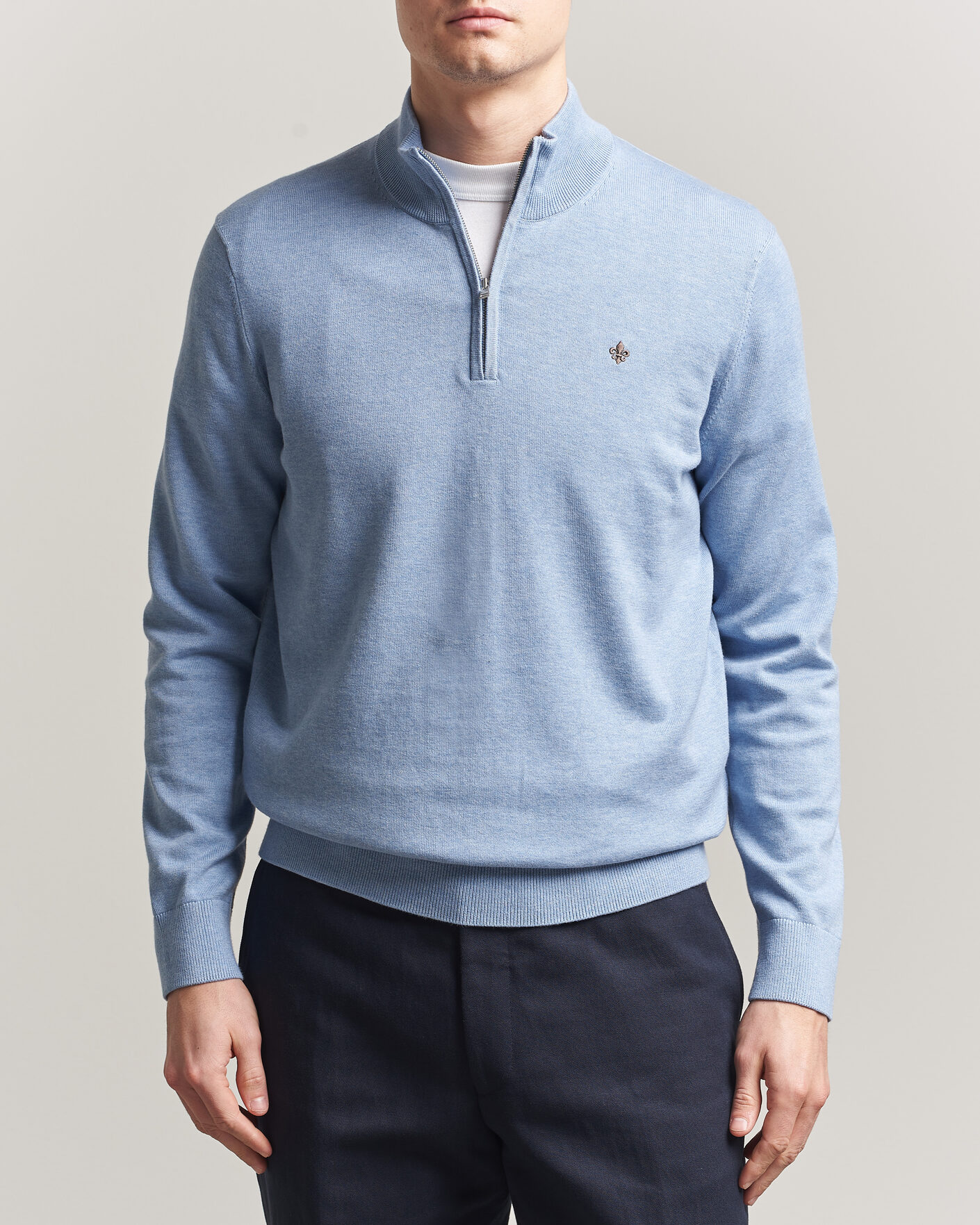 Herr | Tröjor | Morris | Riley Half-Zip Light Blue