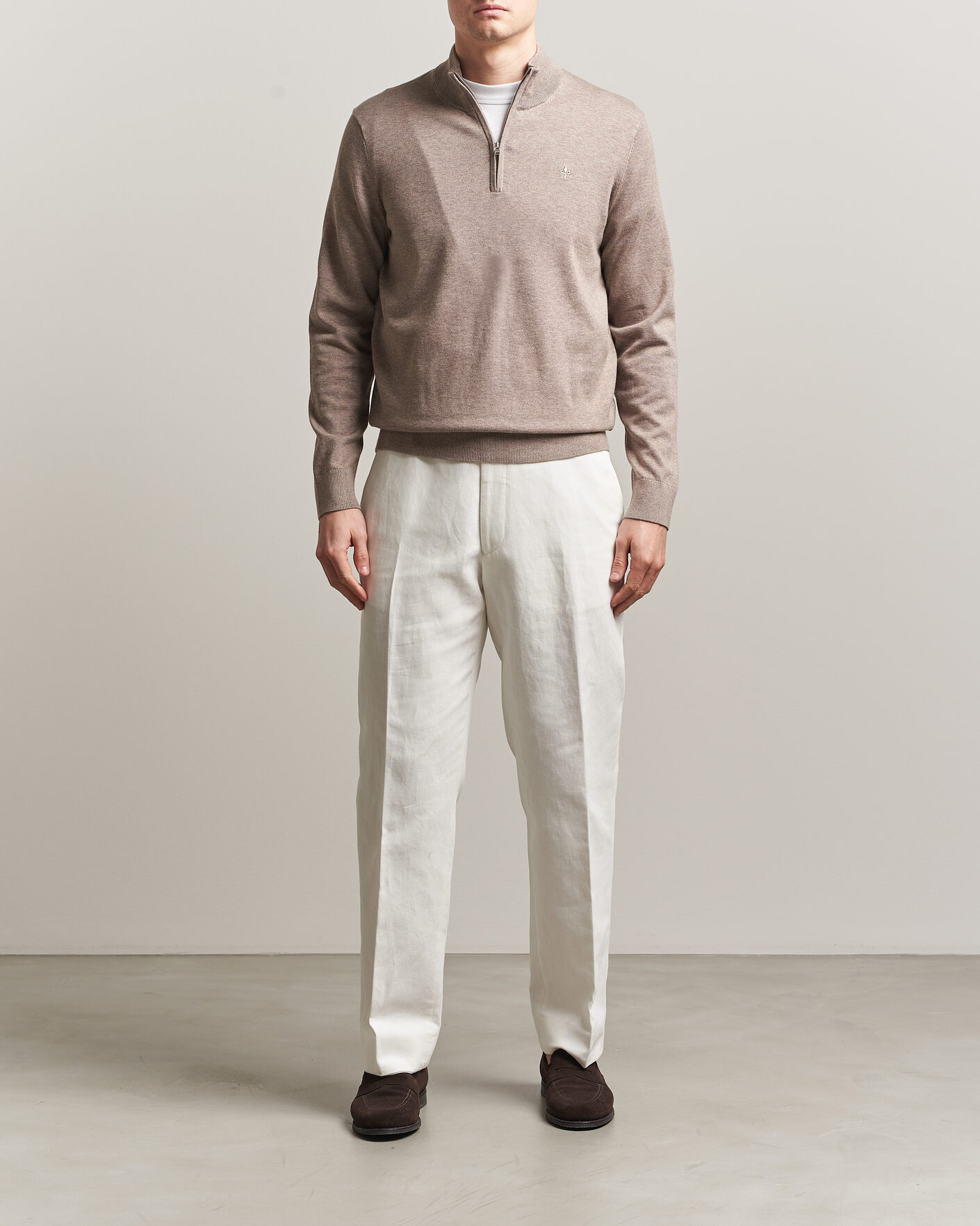 Herr | Tröjor | Morris | Riley Half-Zip Brown