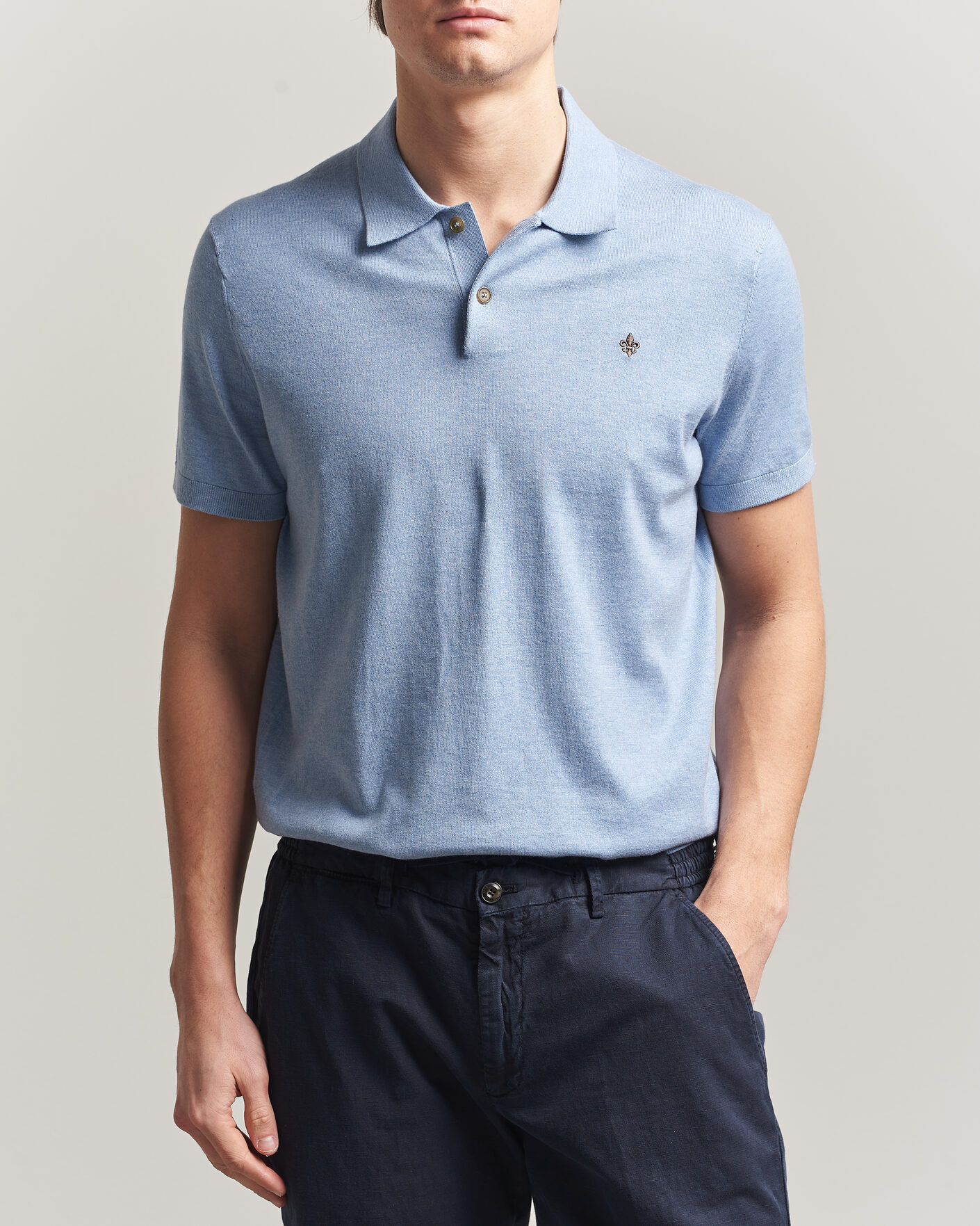Herr | Pikéer | Morris | Riley Short Sleeve Polo Light Blue