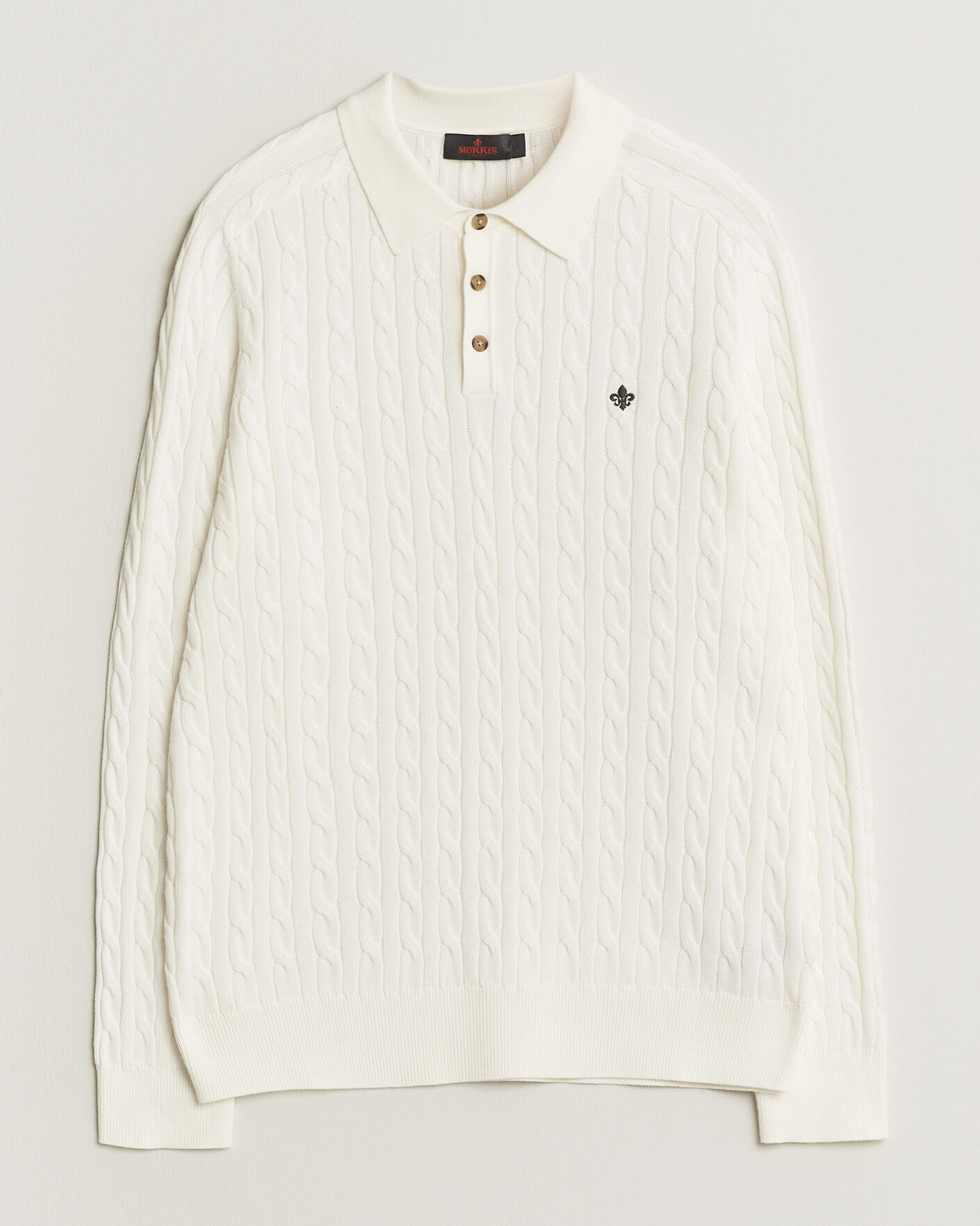 Herr | Tröjor | Morris | Lancaster Cable Polo Off White