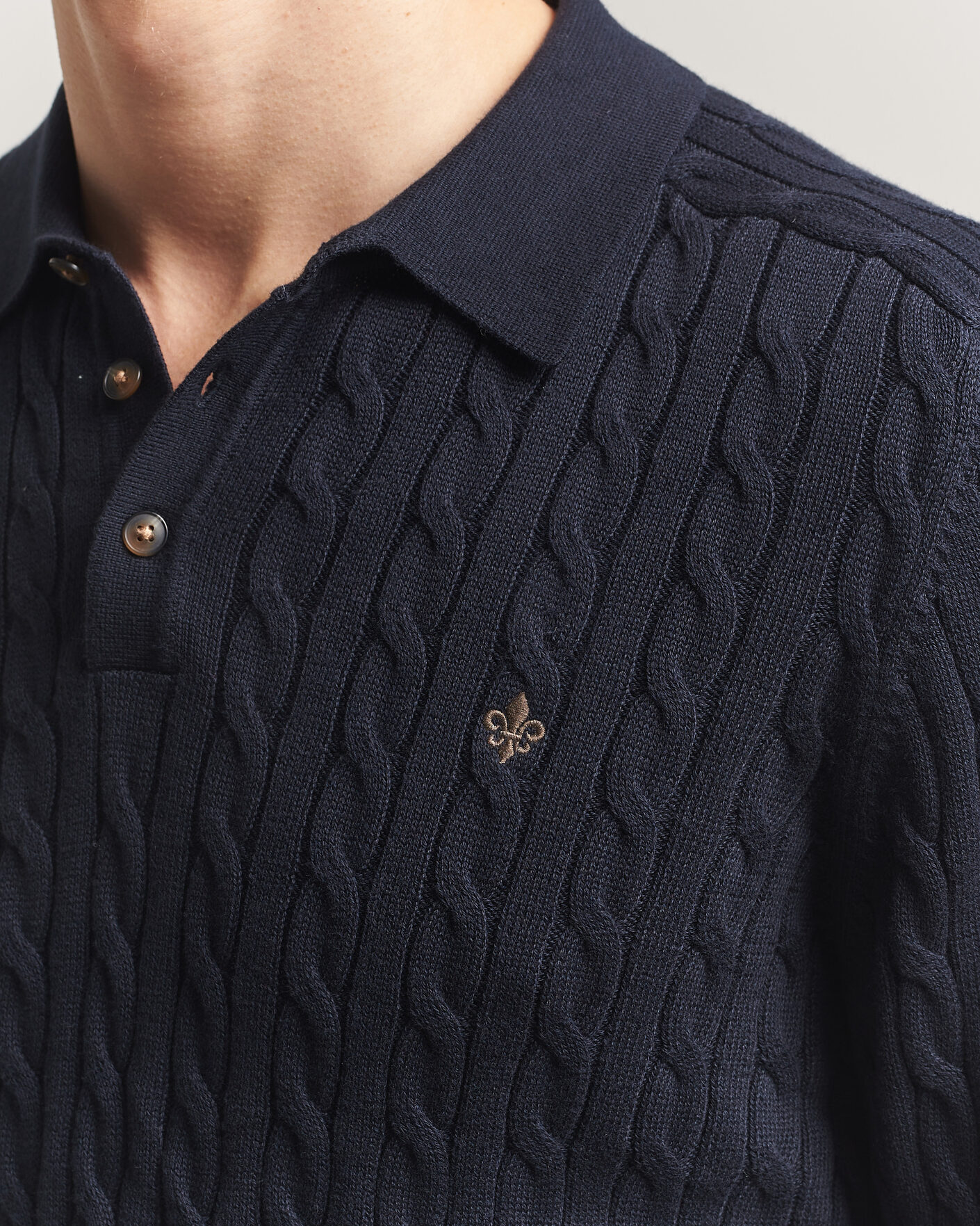 Herr | Tröjor | Morris | Lancaster Cable Polo Navy