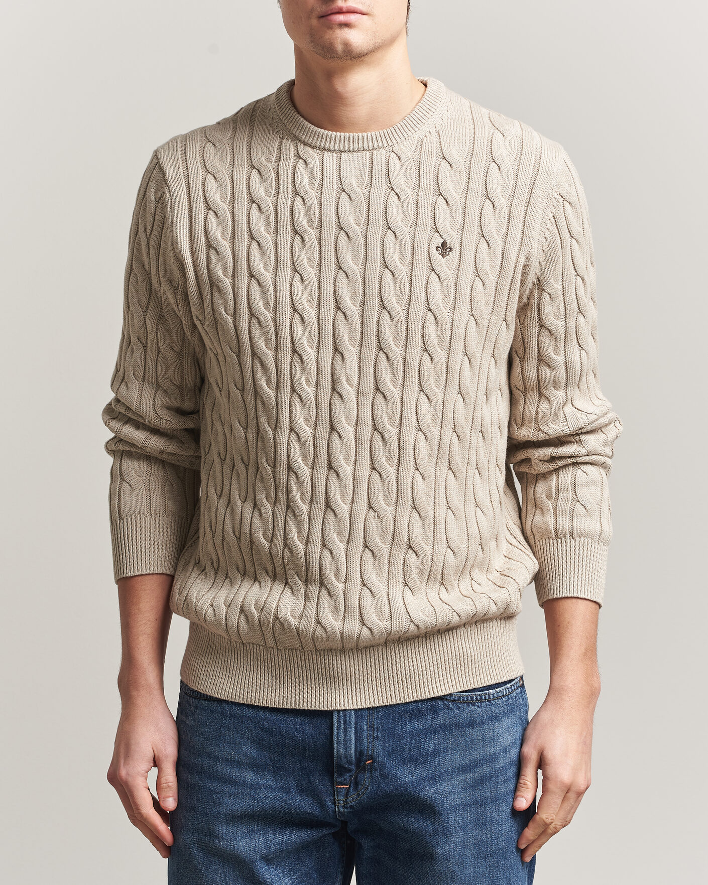 Herr | Tröjor | Morris | Ethan Cable Oneck Khaki
