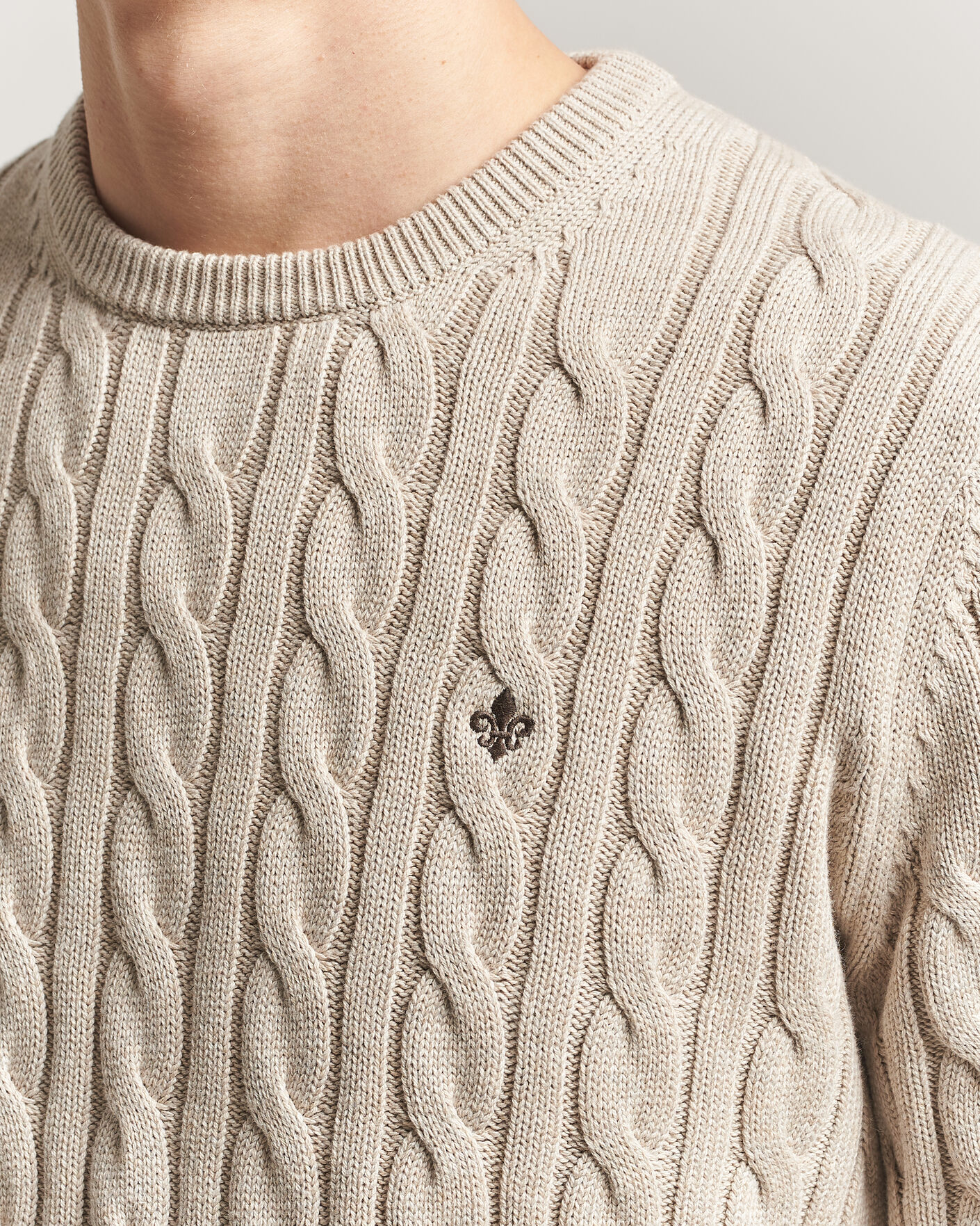 Herr | Tröjor | Morris | Ethan Cable Oneck Khaki
