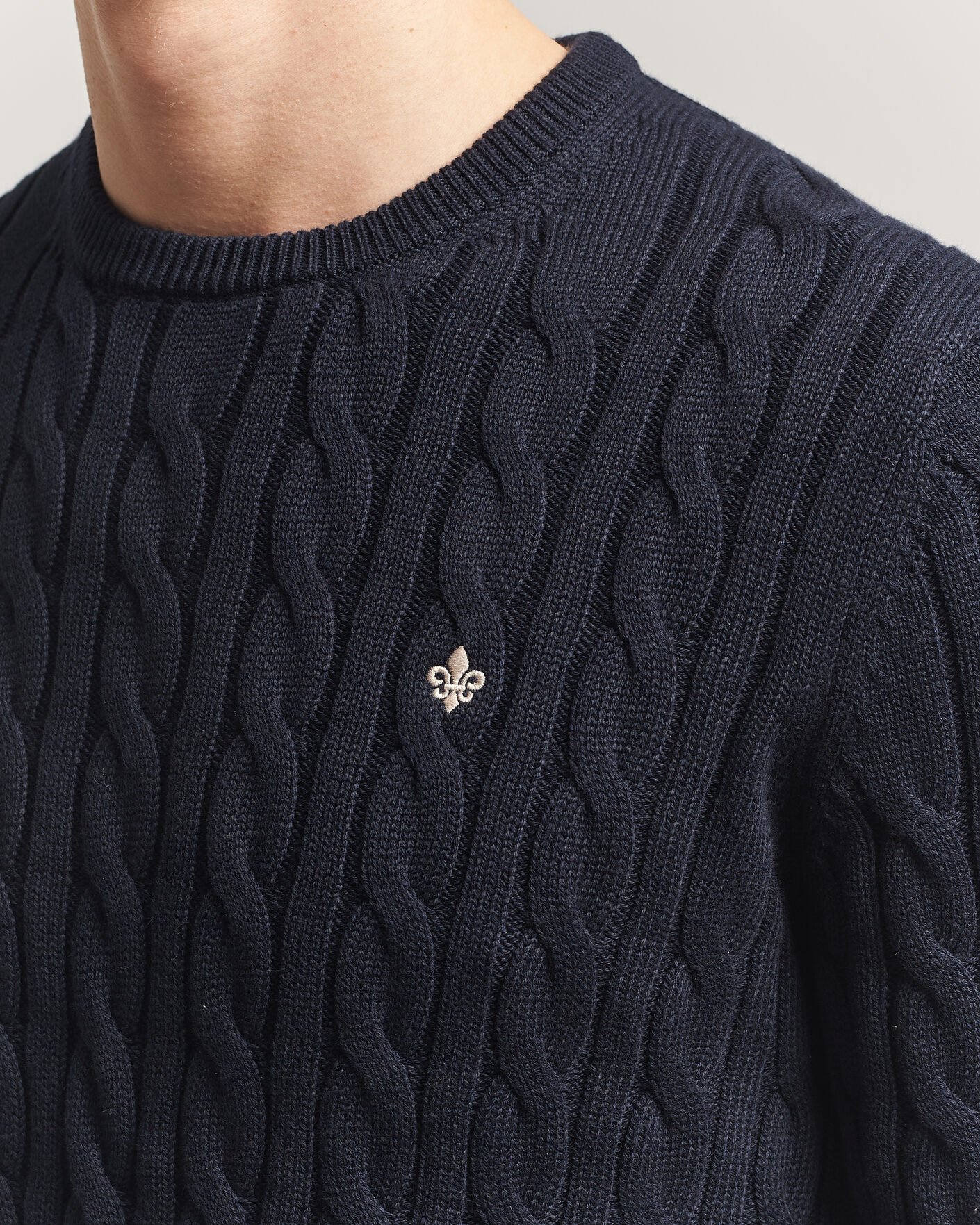Herr | Tröjor | Morris | Ethan Cable Oneck Navy