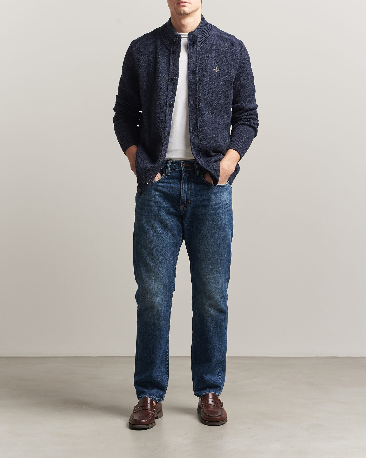Herr | Tröjor | Morris | Windham Button Cardigan Navy