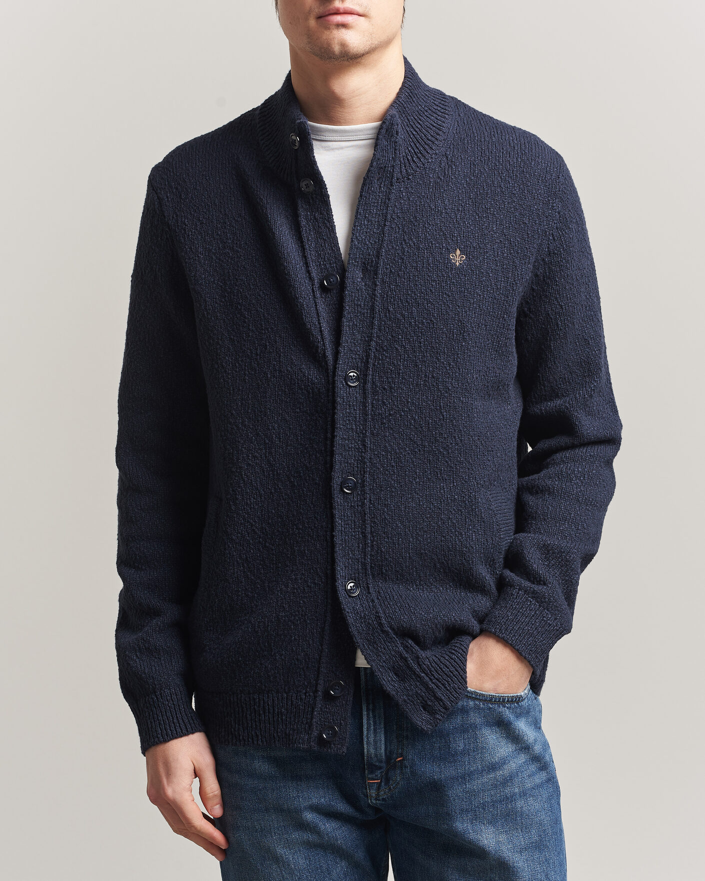 Herr | Tröjor | Morris | Windham Button Cardigan Navy