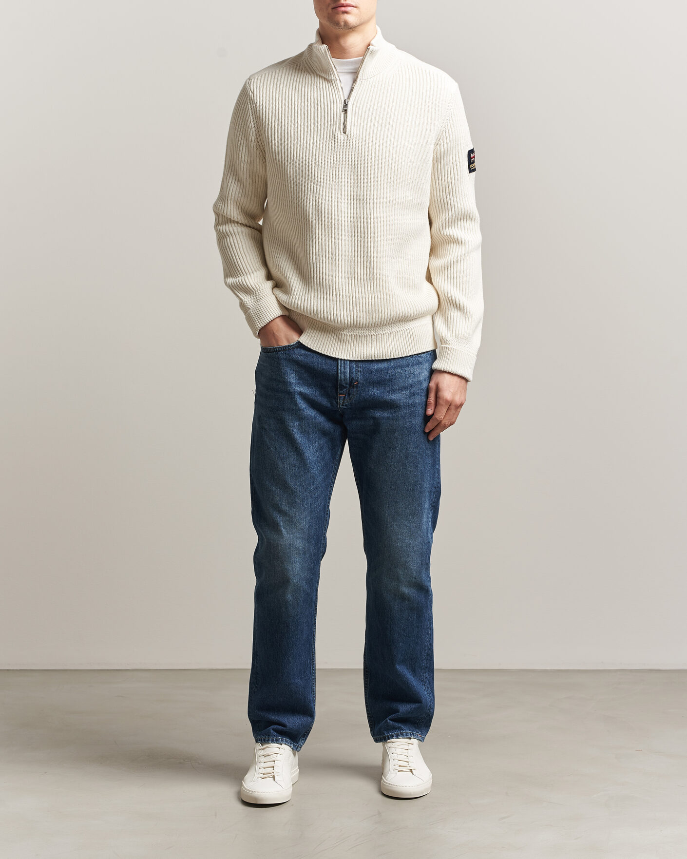 Herr | Tröjor | Morris | Brenton Half-Zip Off White