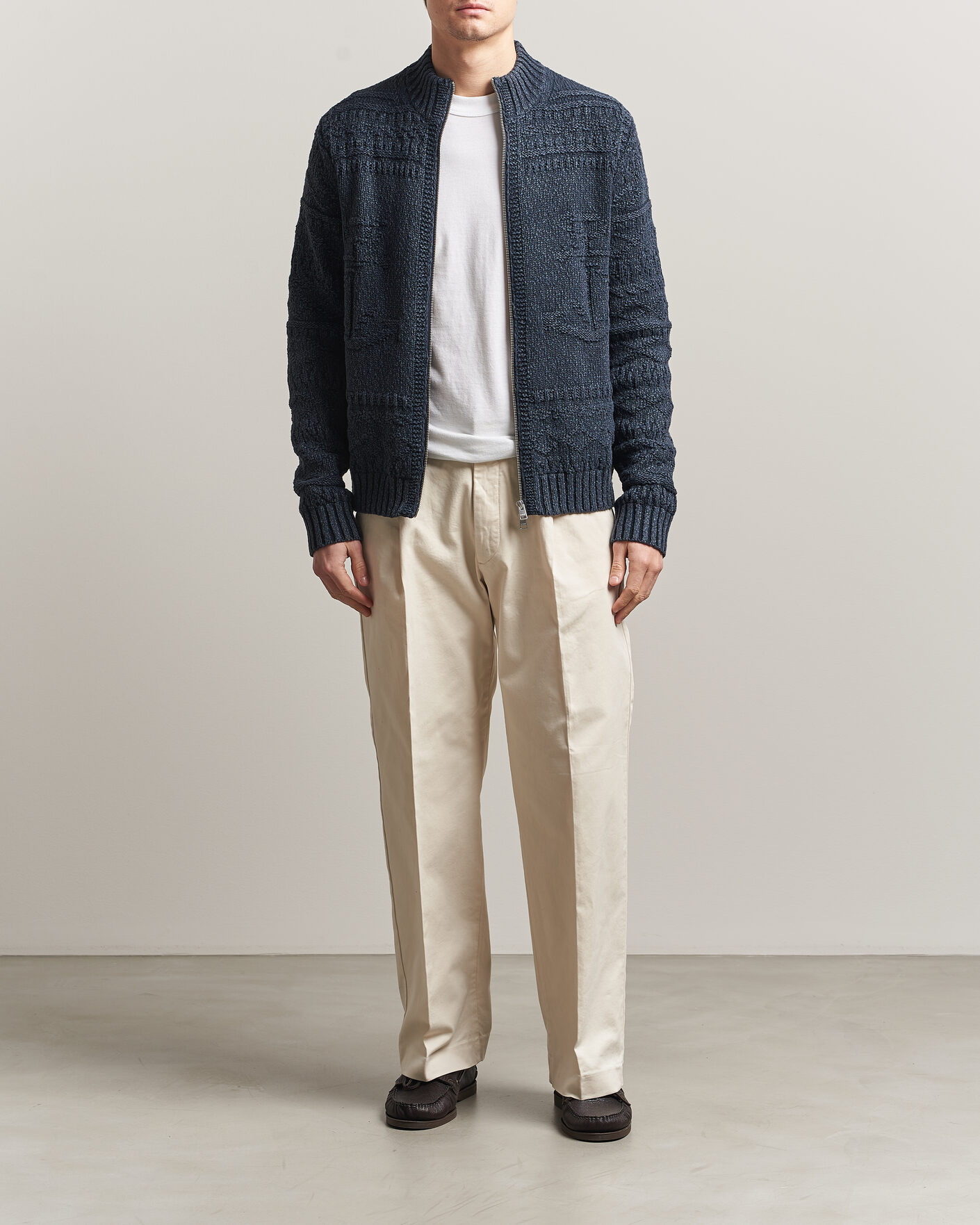 Herr | Tröjor | Morris | Chatham Knitted Jacket Navy