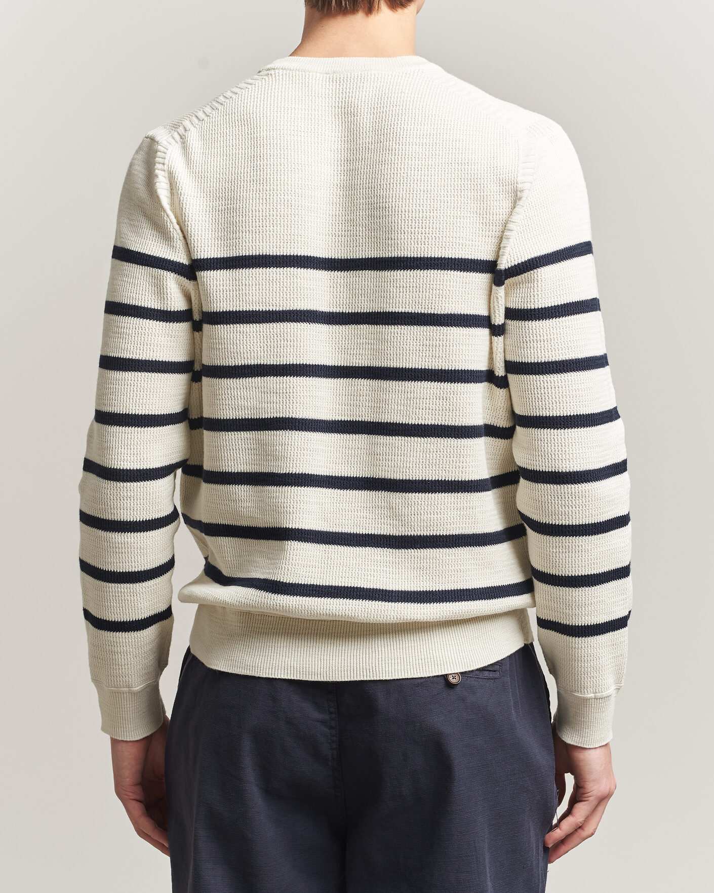 Herr | Tröjor | Morris | Benedict Stripe Oneck Off White