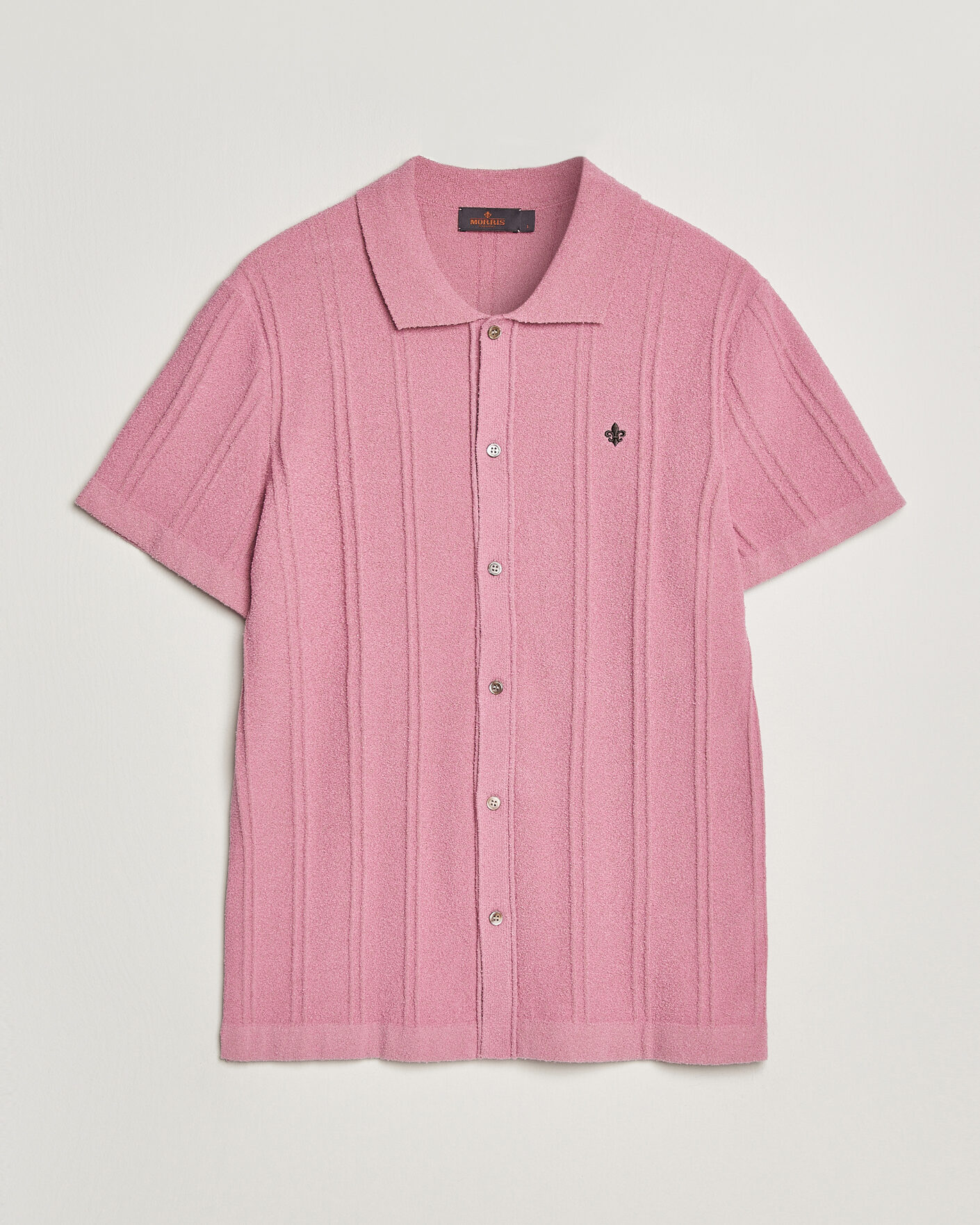 Herr | Skjortor | Morris | Clayton Knitted Short Sleeve Shirt Pink