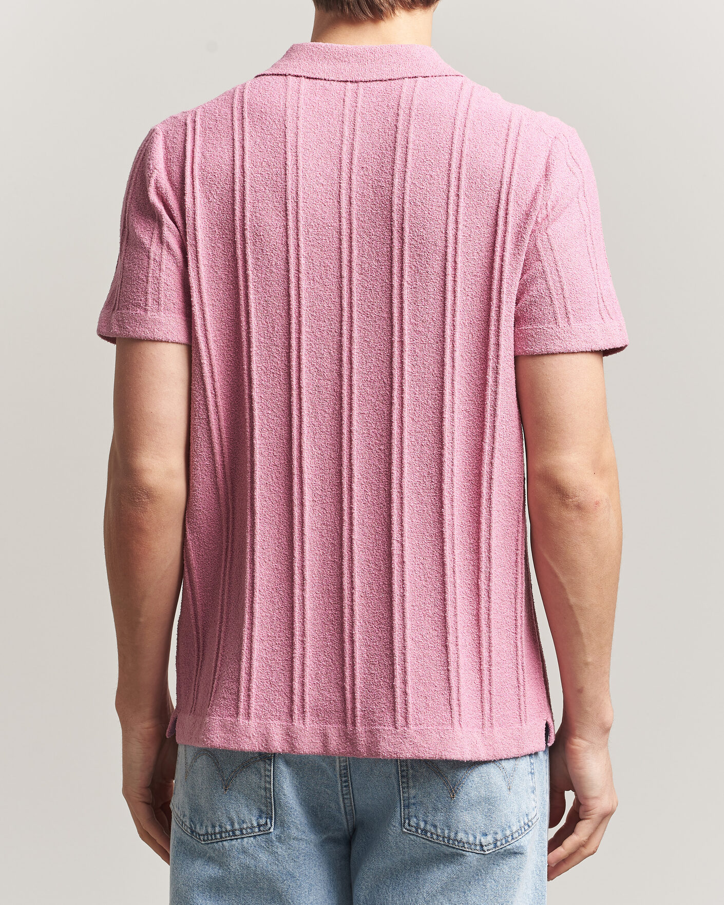 Herr | Skjortor | Morris | Clayton Knitted Short Sleeve Shirt Pink