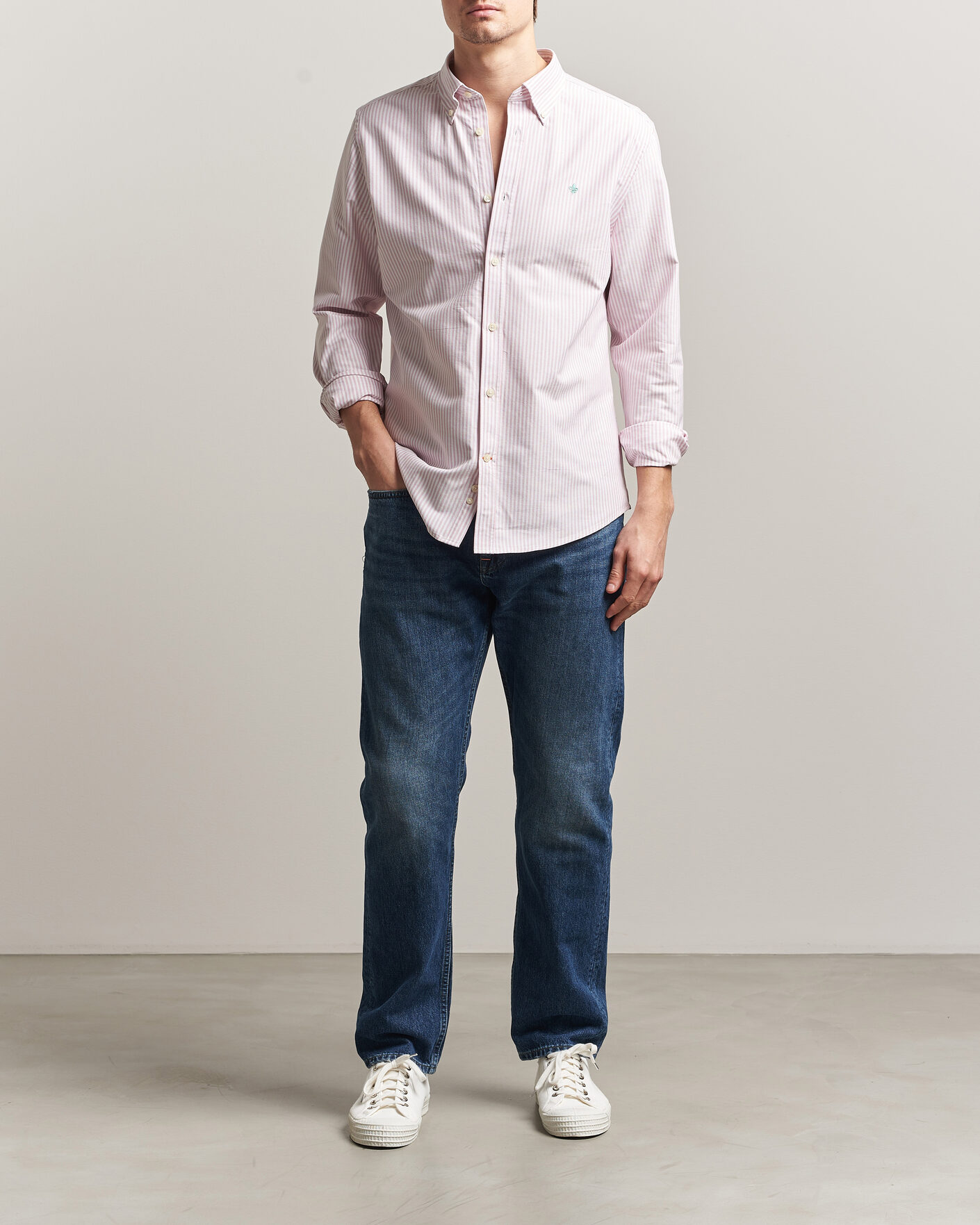 Herr | Skjortor | Morris | Douglas Striped Oxford Shirt Pink