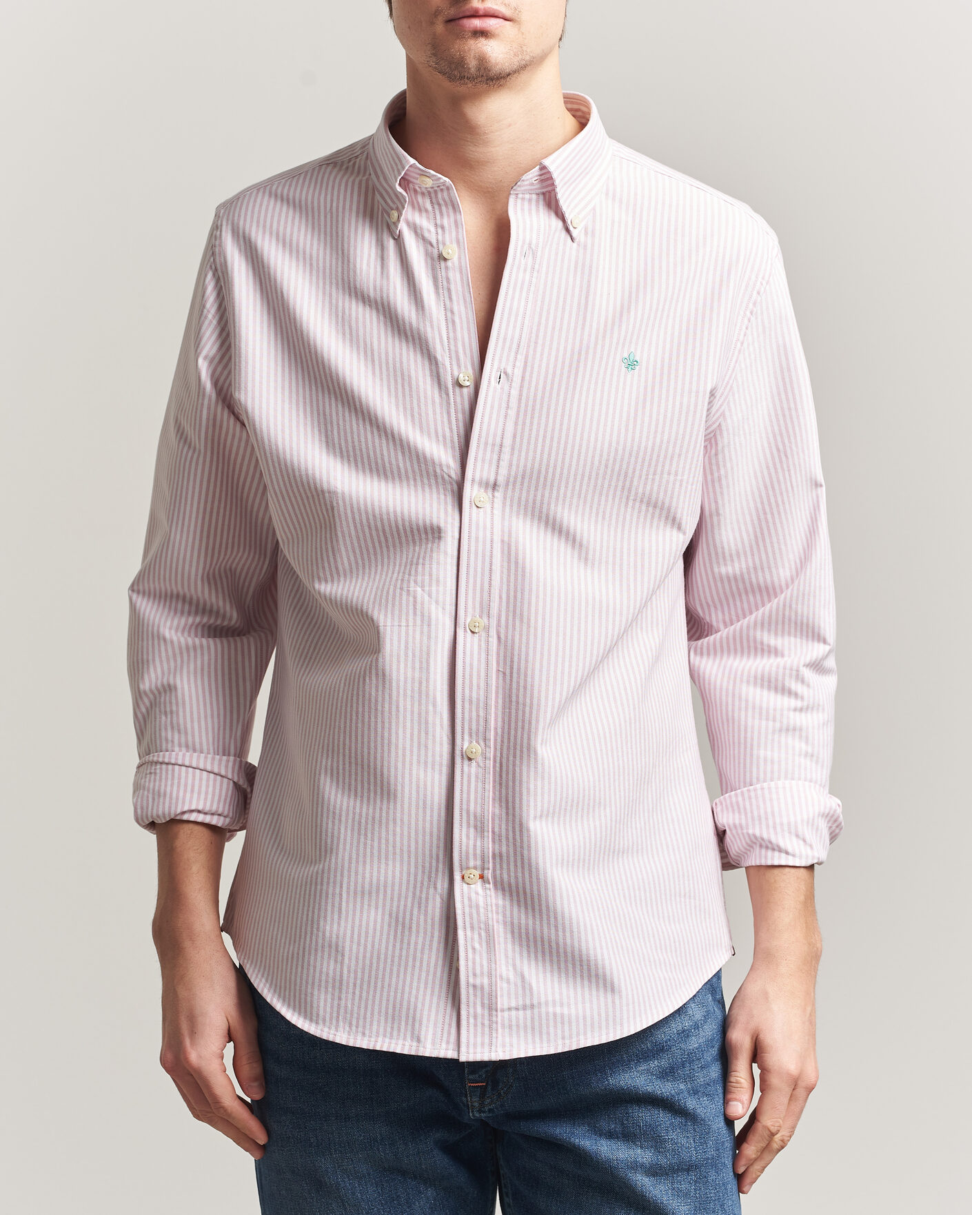 Herr | Skjortor | Morris | Douglas Striped Oxford Shirt Pink