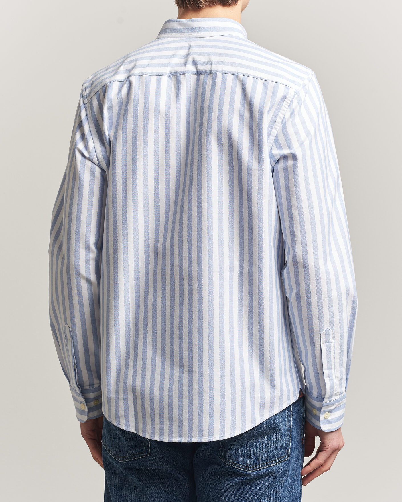 Herr | Skjortor | Morris | Douglas Striped Oxford Shirt Light Blue