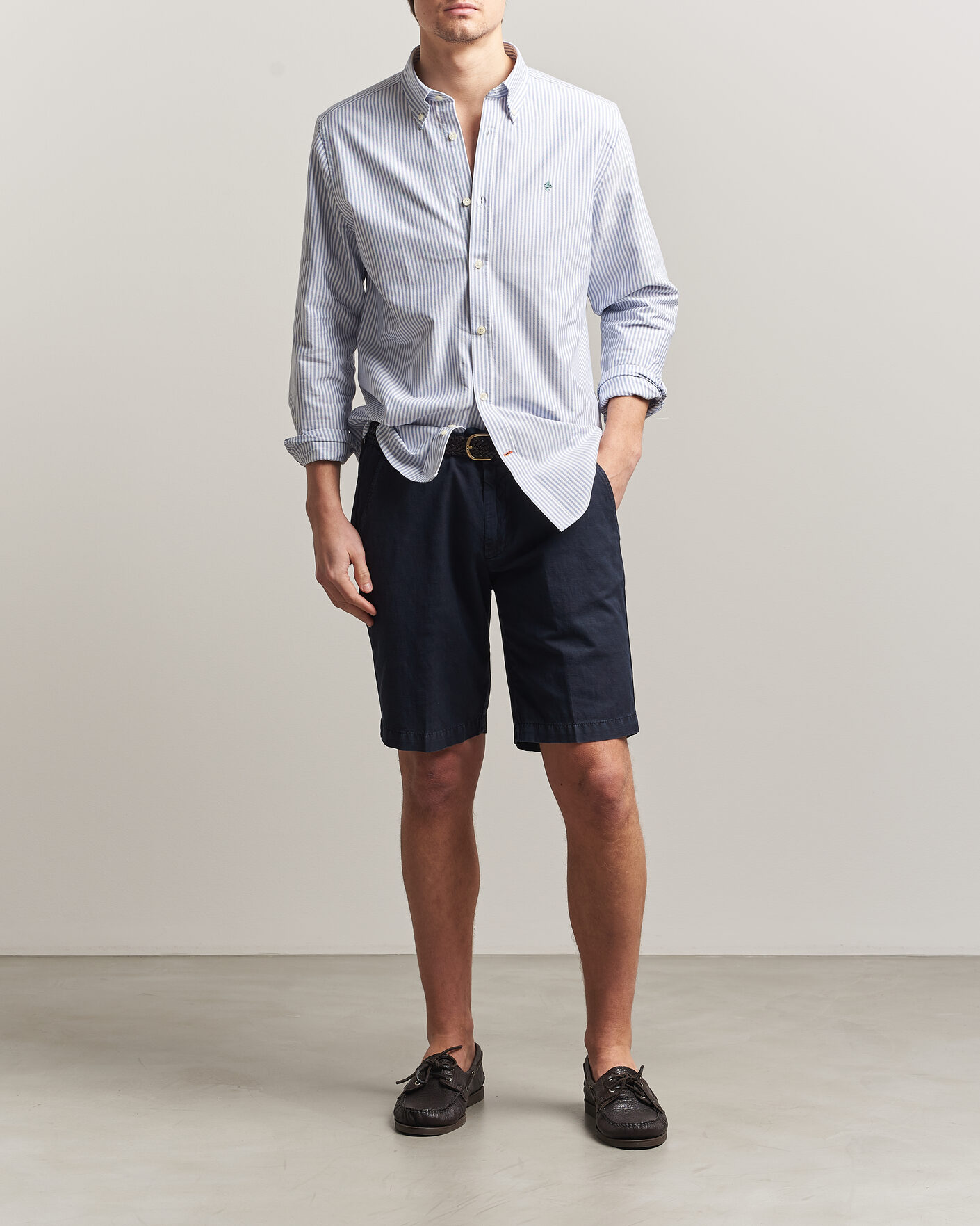 Herr | Skjortor | Morris | Douglas Striped Oxford Shirt Dark Blue