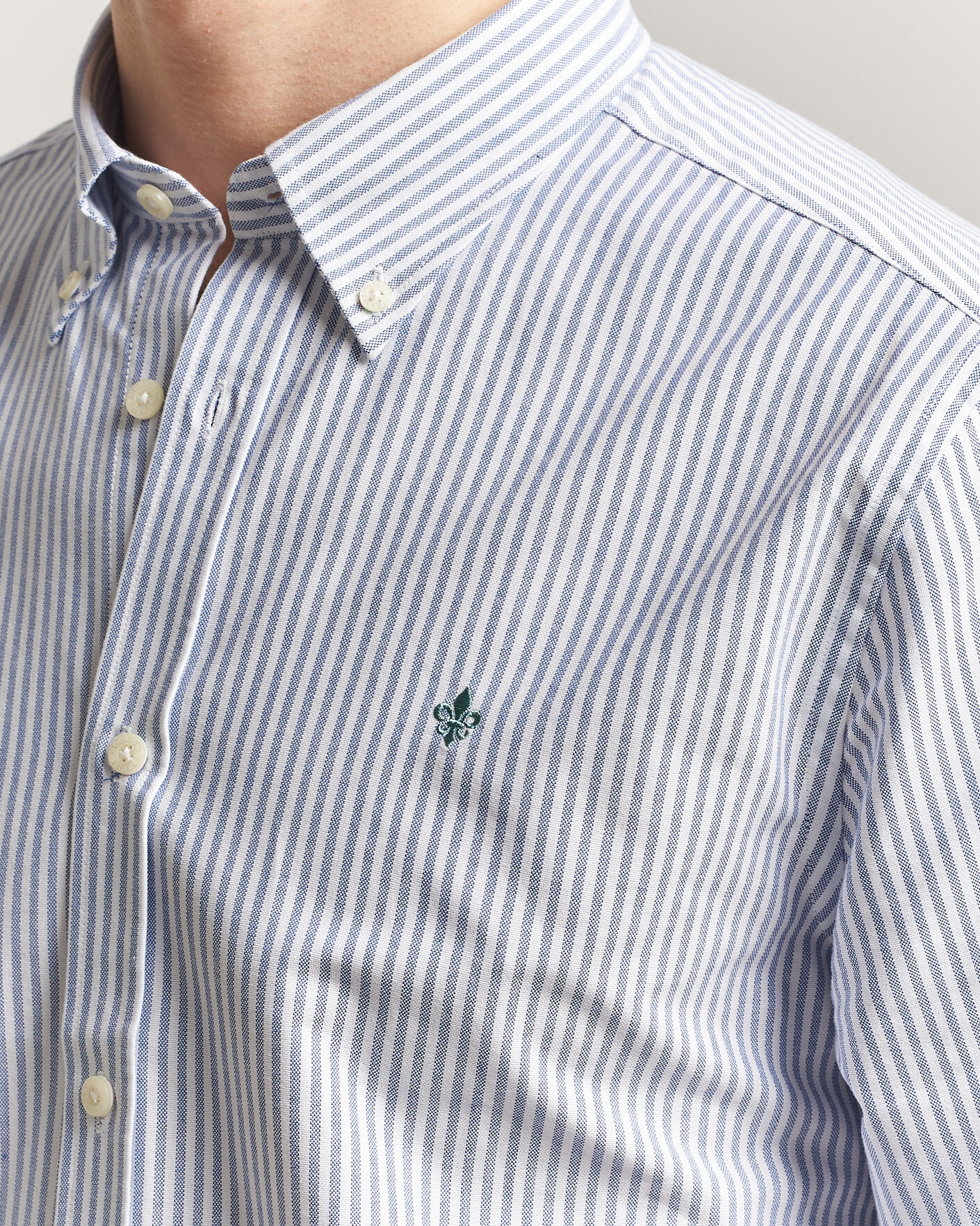 Herr | Skjortor | Morris | Douglas Striped Oxford Shirt Dark Blue