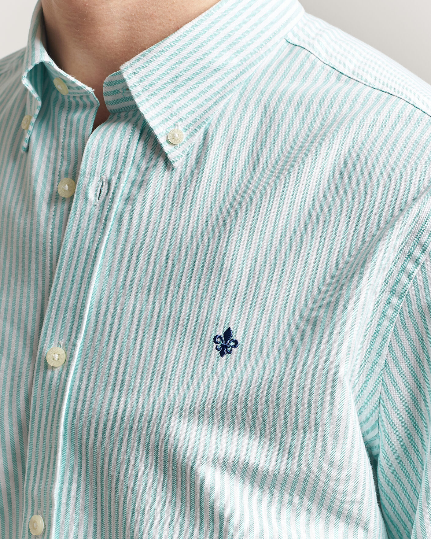 Herr | Skjortor | Morris | Douglas Striped Oxford Shirt Green