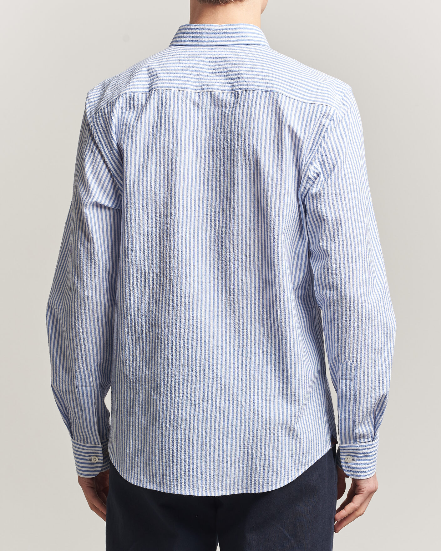 Herr | Skjortor | Morris | Seersucker Shirt Blue
