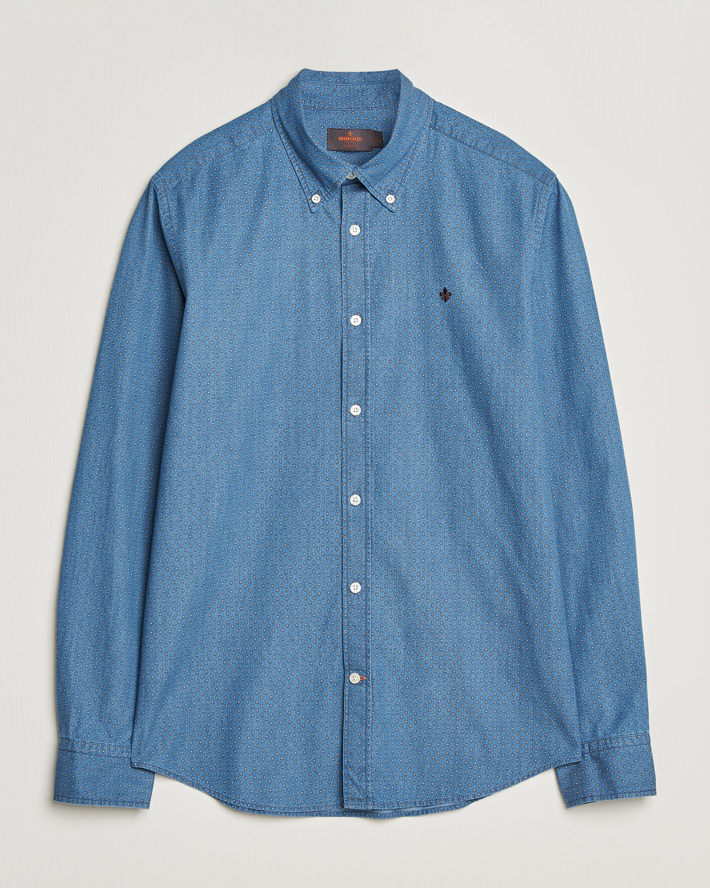 Herr | Skjortor | Morris | Denim Printed Shirt Blue