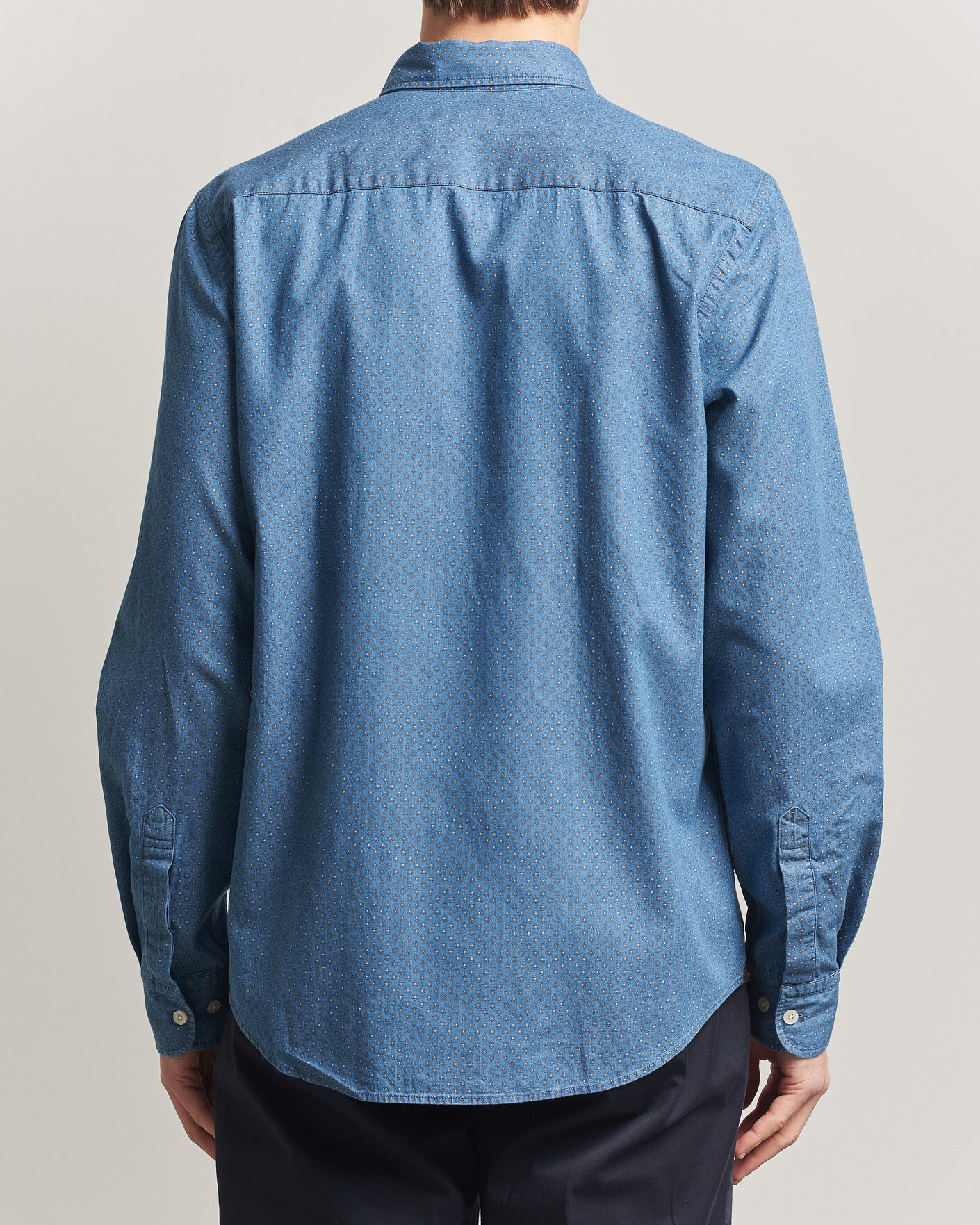 Herr | Skjortor | Morris | Denim Printed Shirt Blue