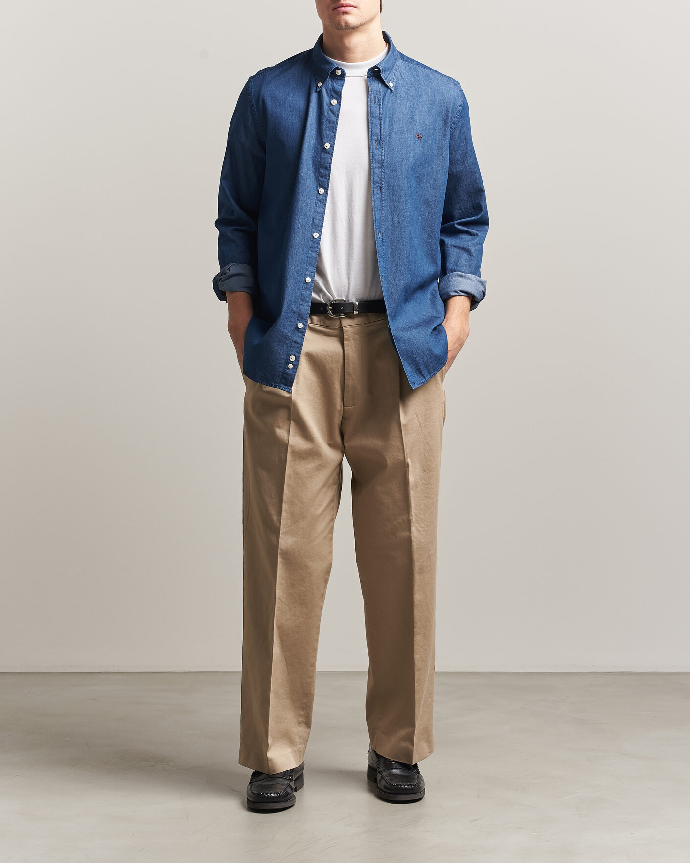 Herr | Skjortor | Morris | Light Denim Shirt Blue