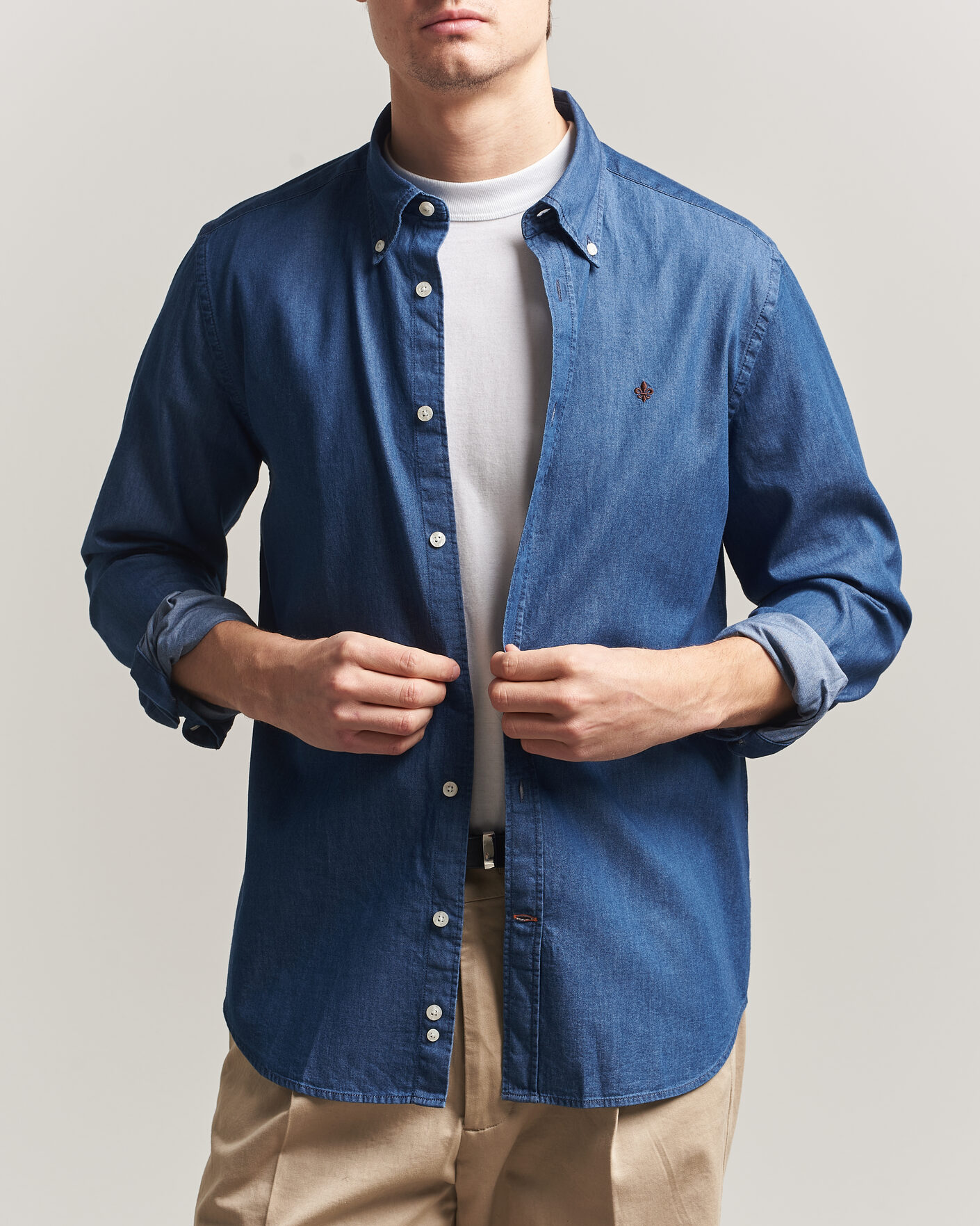 Herr | Skjortor | Morris | Light Denim Shirt Blue