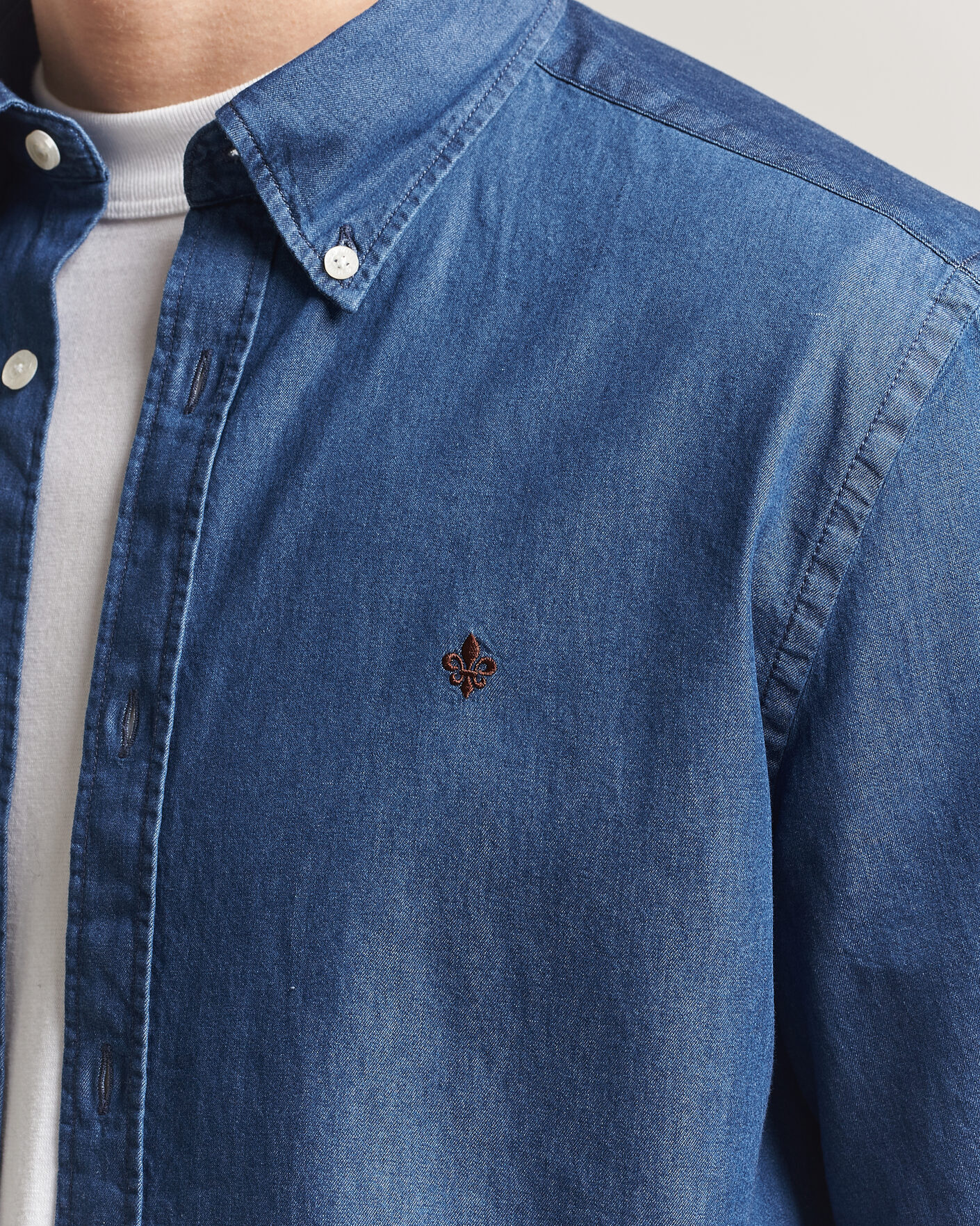 Herr | Skjortor | Morris | Light Denim Shirt Blue