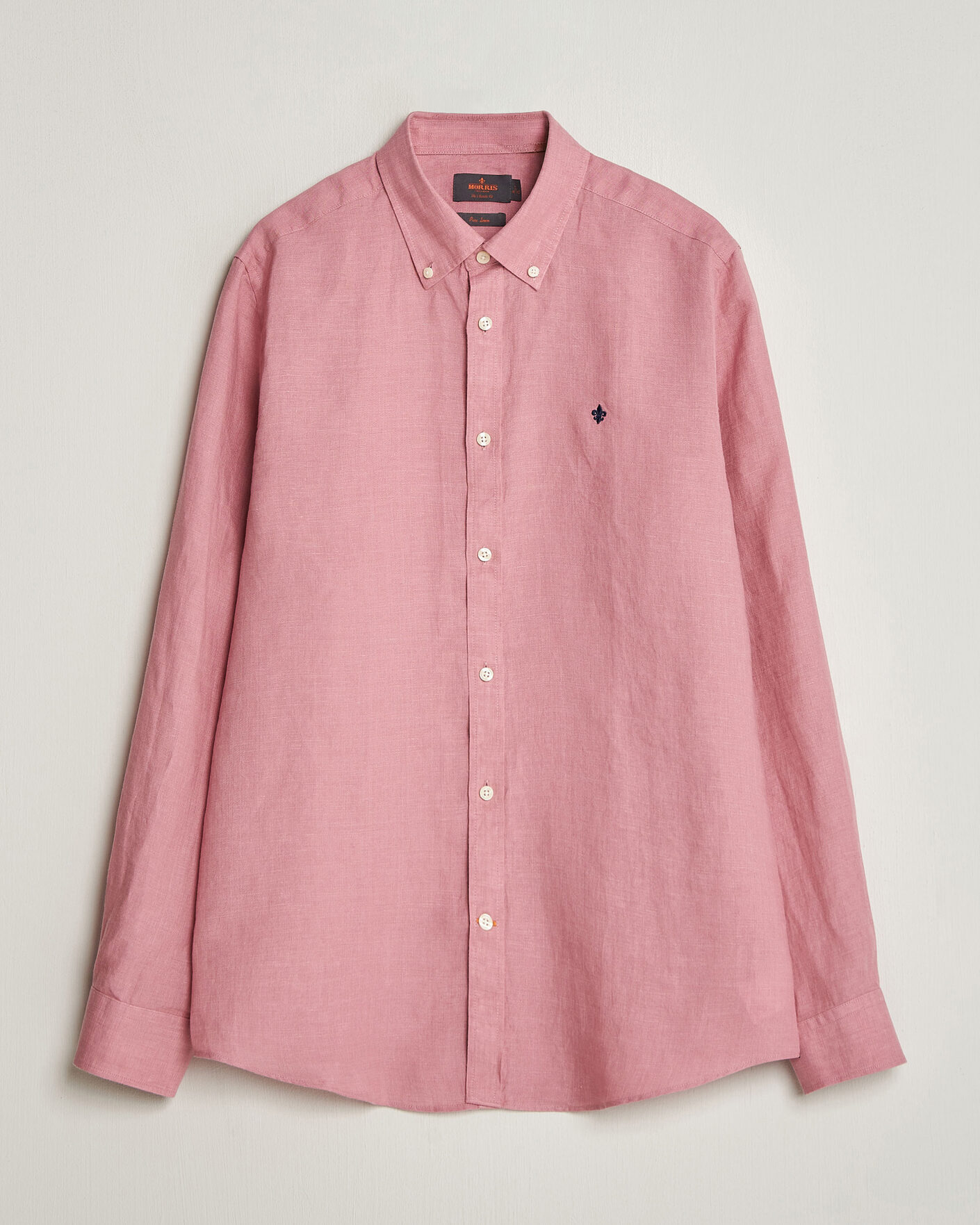 Herr | Skjortor | Morris | Douglas Button Down Linen Shirt Pink