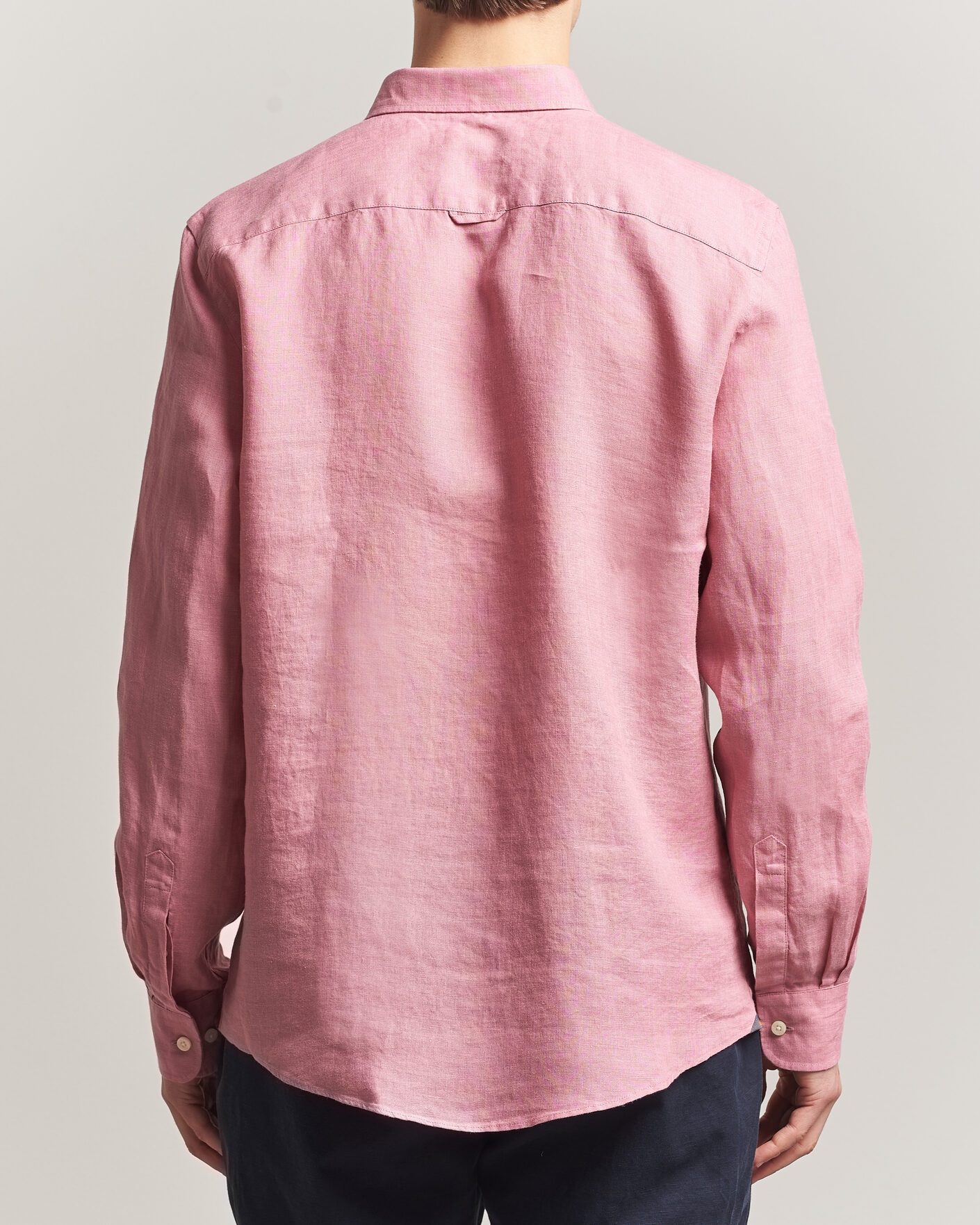 Herr | Skjortor | Morris | Douglas Button Down Linen Shirt Pink
