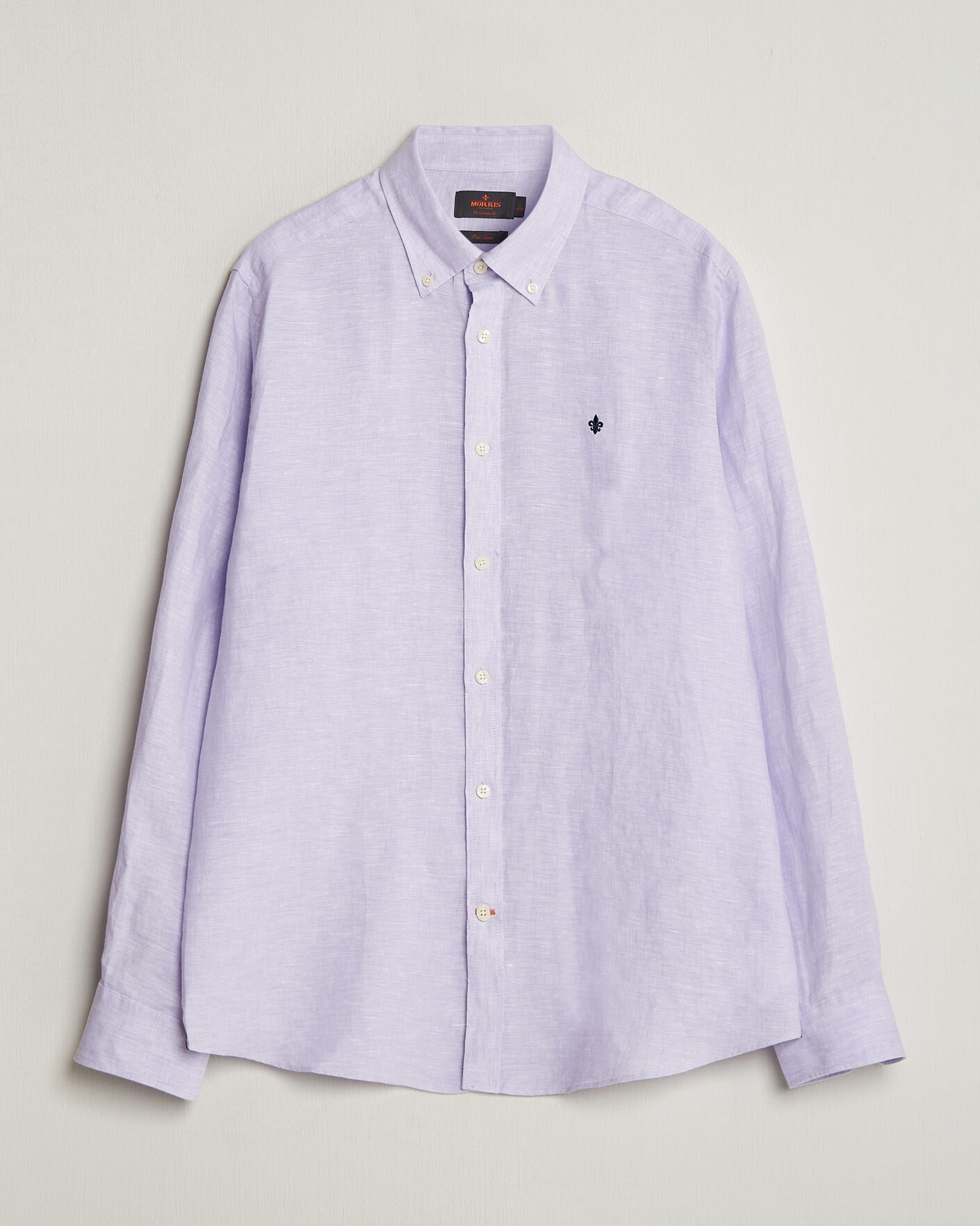 Herr | Skjortor | Morris | Douglas Button Down Linen Shirt Purple