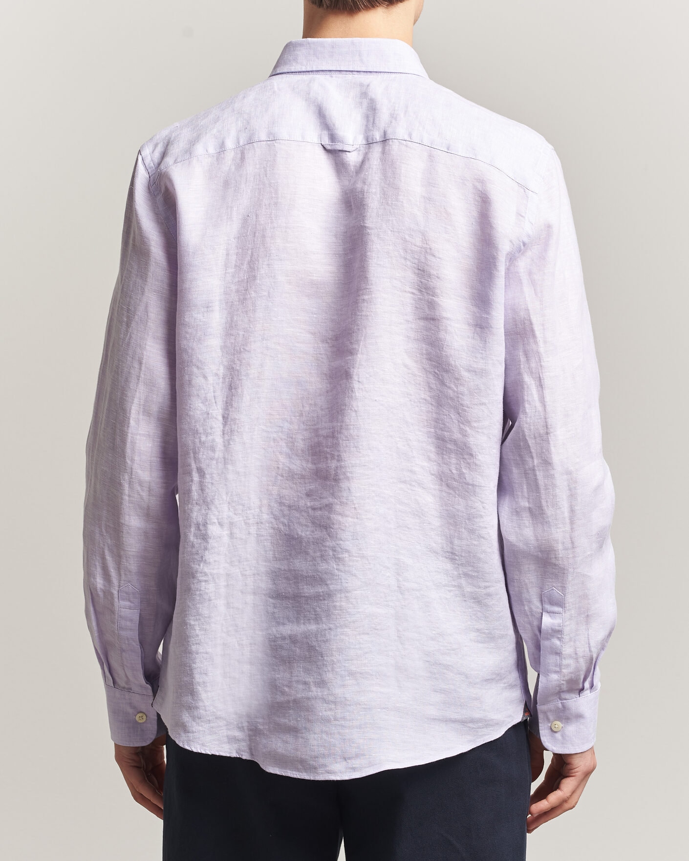 Herr | Skjortor | Morris | Douglas Button Down Linen Shirt Purple