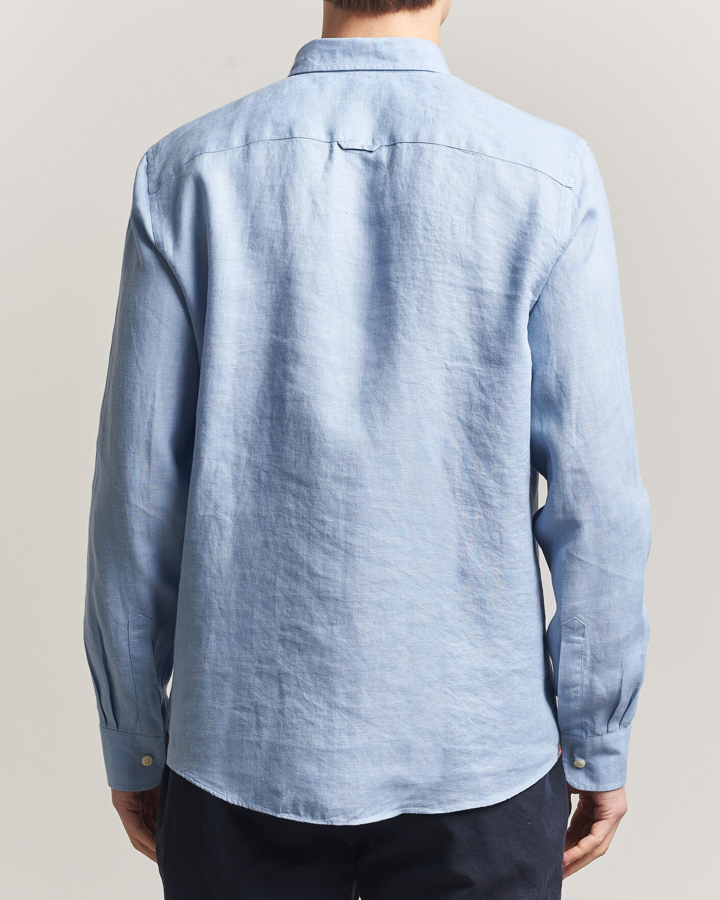 Herr | Skjortor | Morris | Douglas Button Down Linen Shirt Light Blue