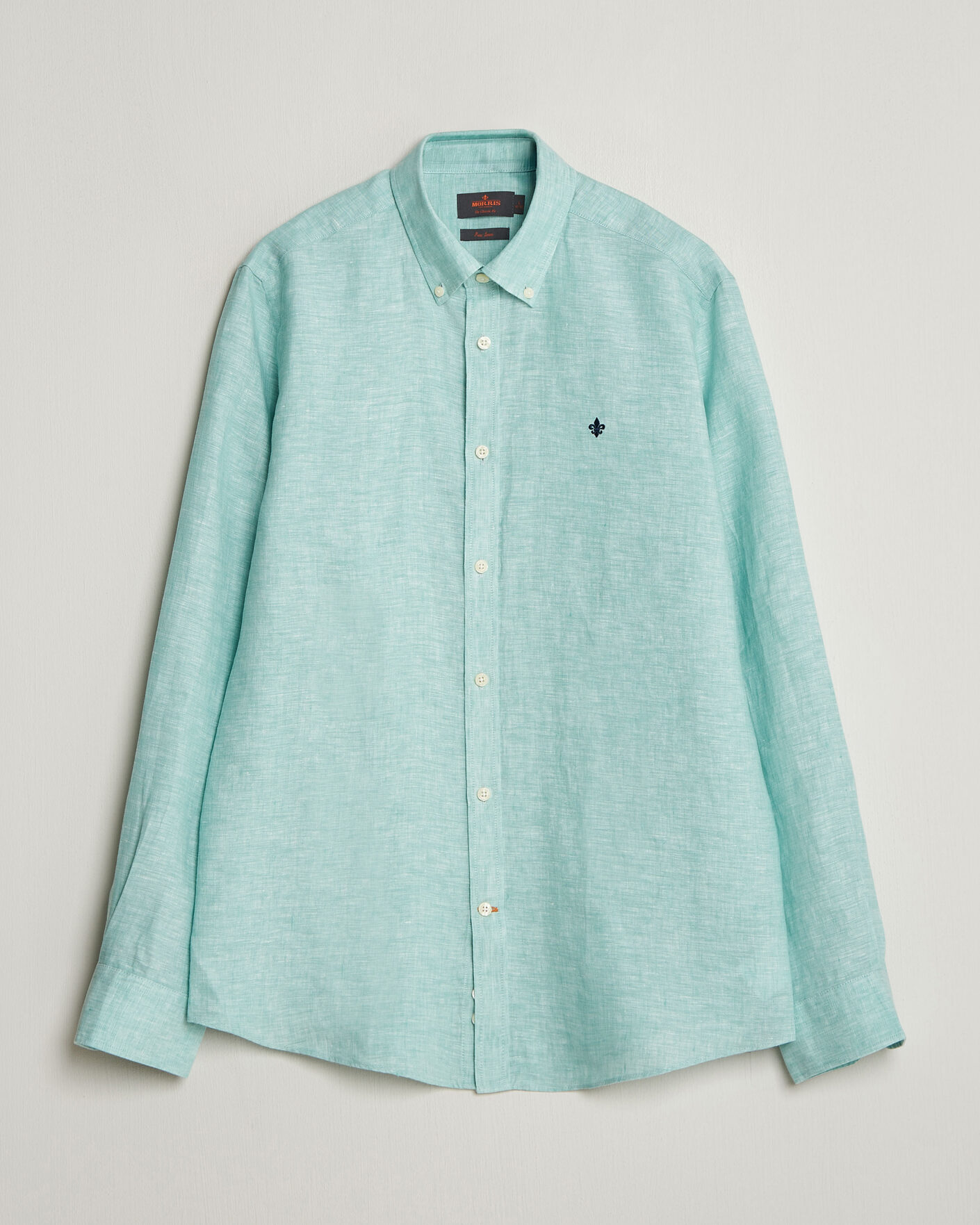 Herr | Skjortor | Morris | Douglas Button Down Linen Shirt Green
