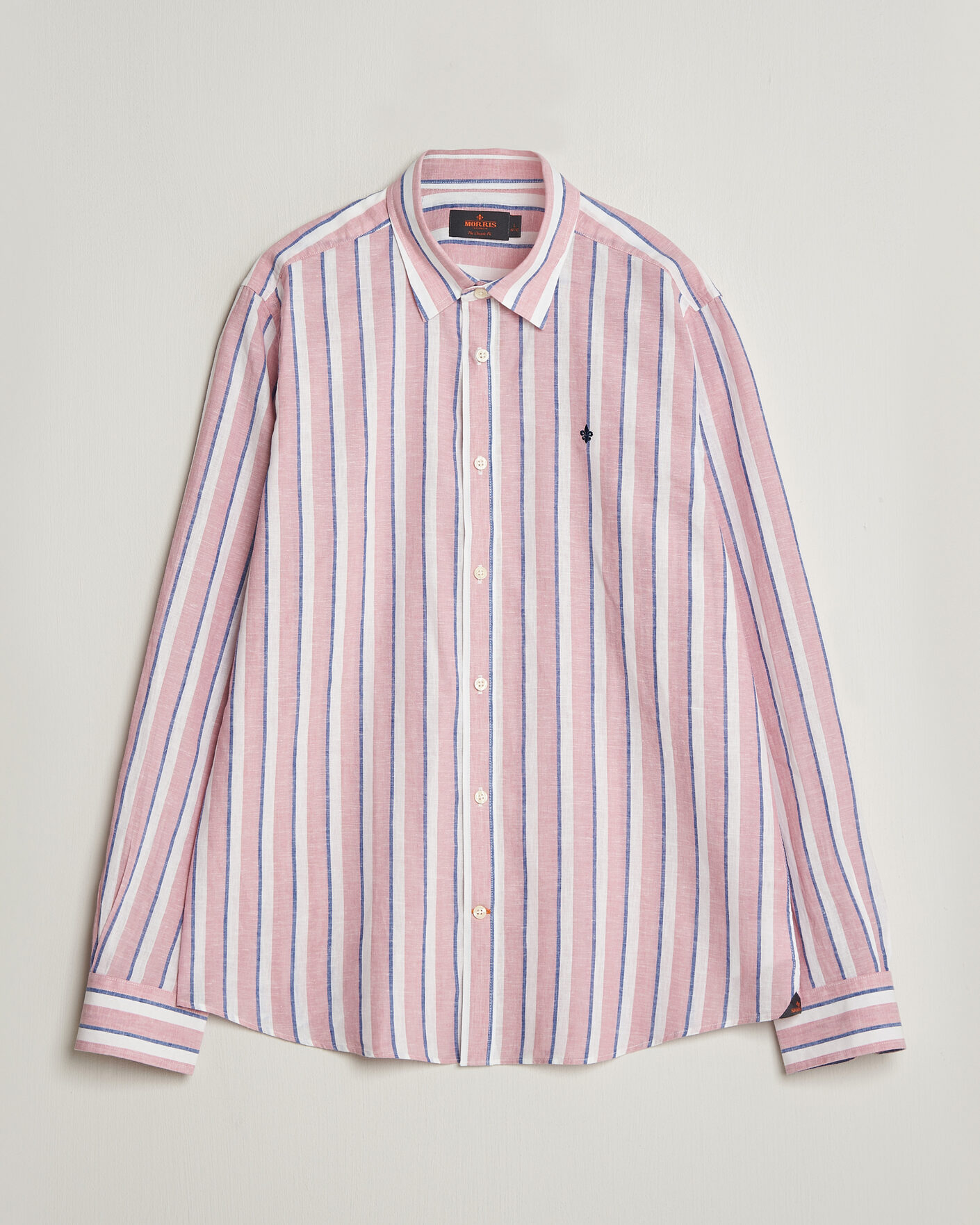 Herr | Skjortor | Morris | Douglas Linen Striped Shirt Red/White