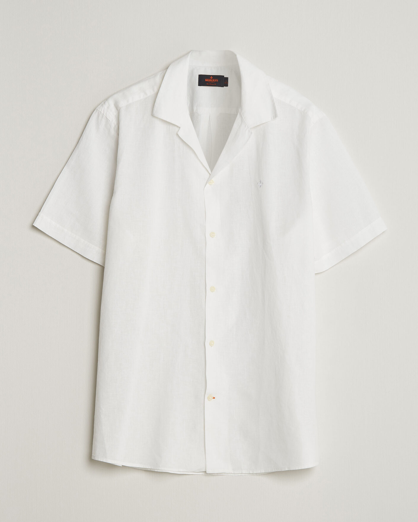 Herr | Skjortor | Morris | Resort Short Sleeve Linen Shirt White