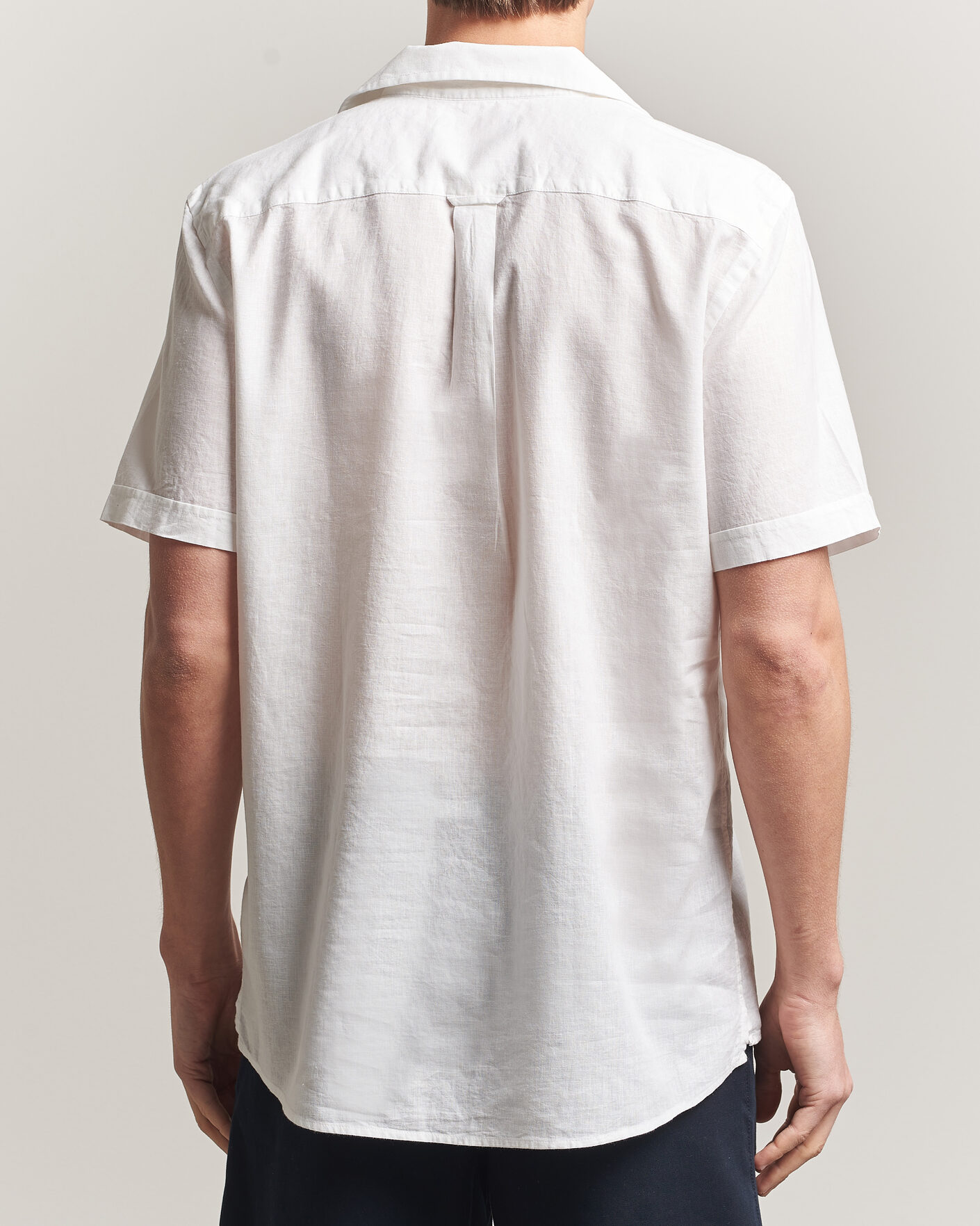 Herr | Skjortor | Morris | Resort Short Sleeve Linen Shirt White