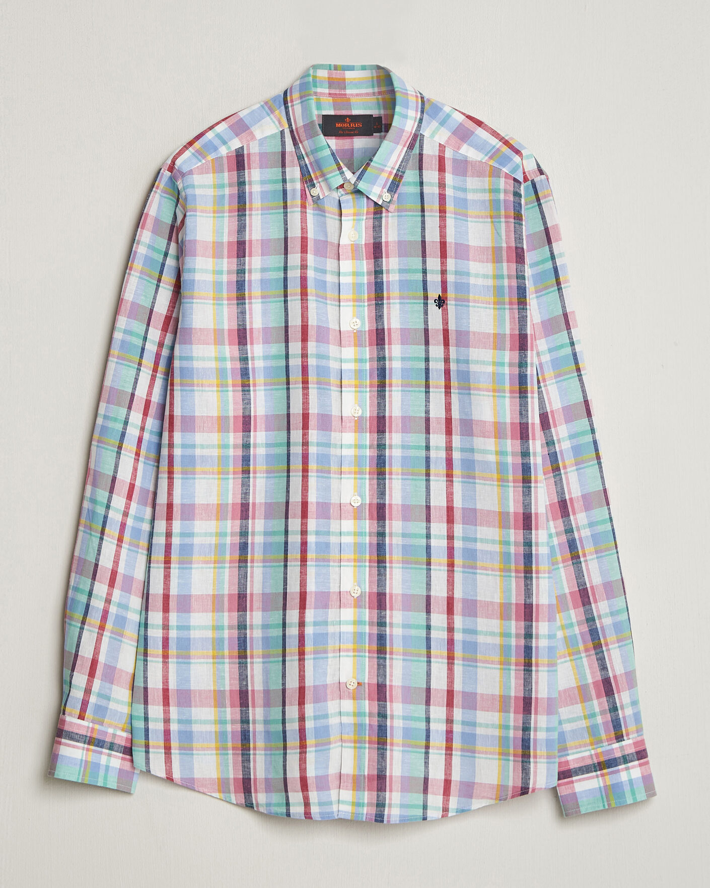 Herr | Skjortor | Morris | Preppy Check Linen Shirt Multi