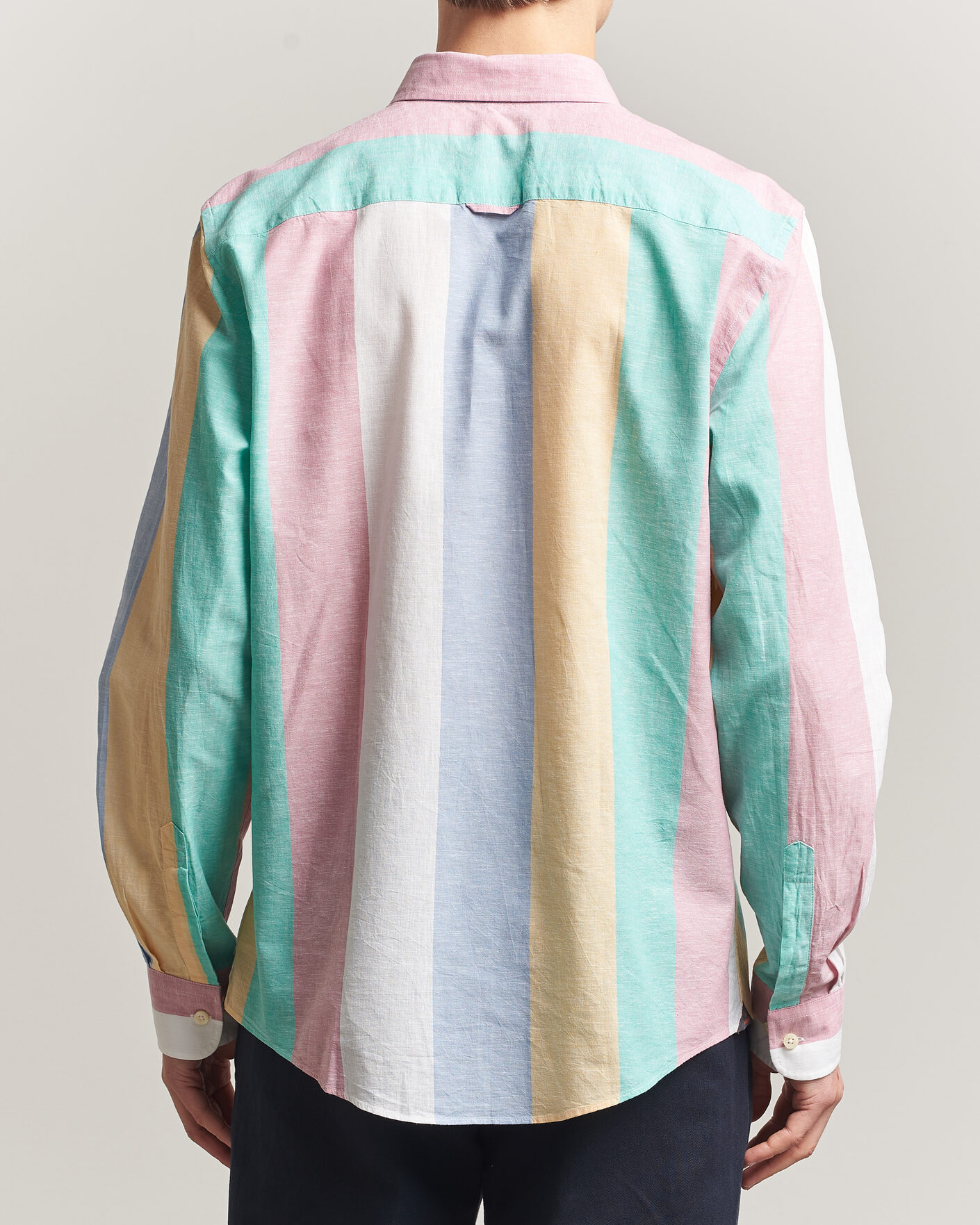 Herr | Skjortor | Morris | Happy Striped Linen Shirt Multi