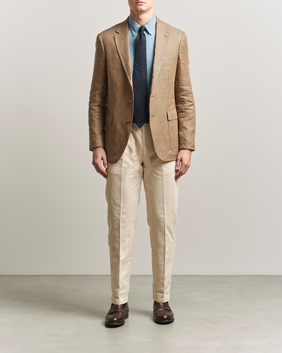 Herr | Kavajer | Polo Ralph Lauren | Mini Guncheck Blazer Camel Multi