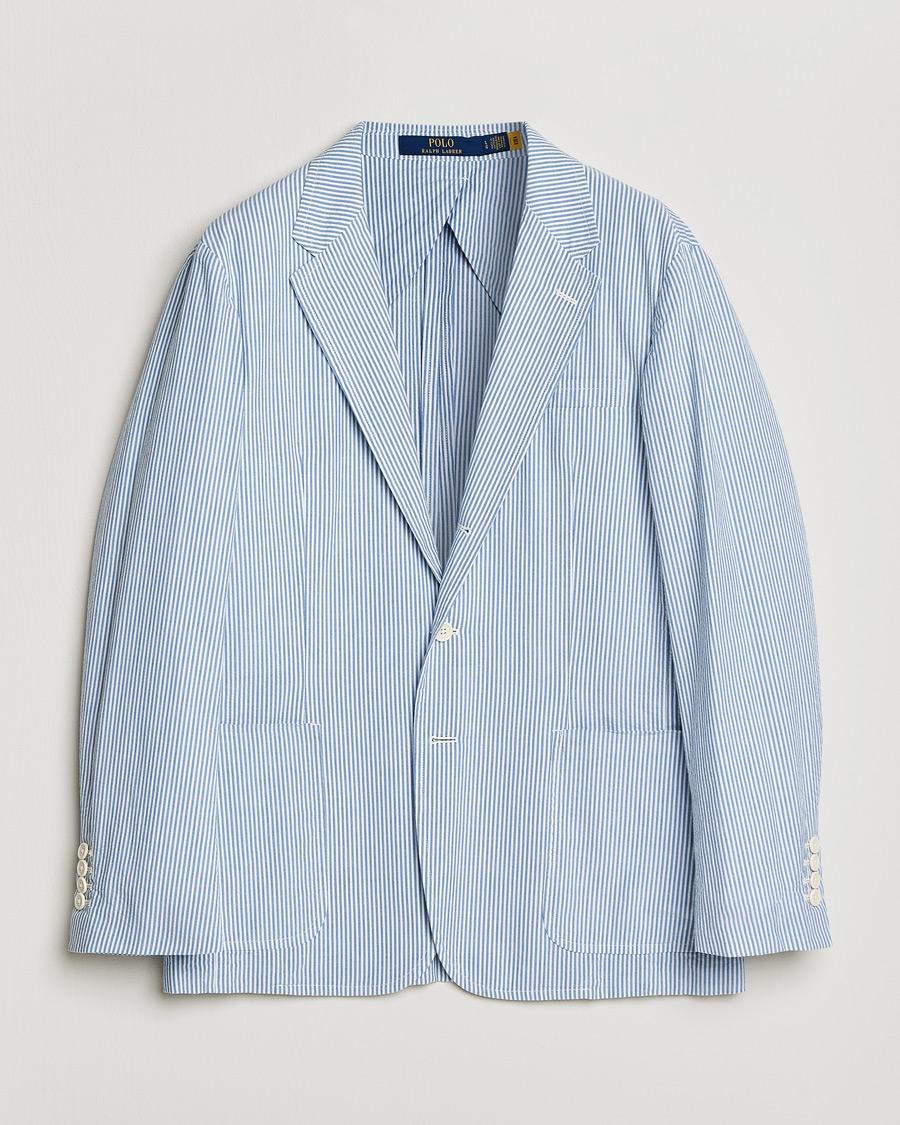 Herr | Kavajer | Polo Ralph Lauren | Seersucker Sportcoat Bright Blue/White