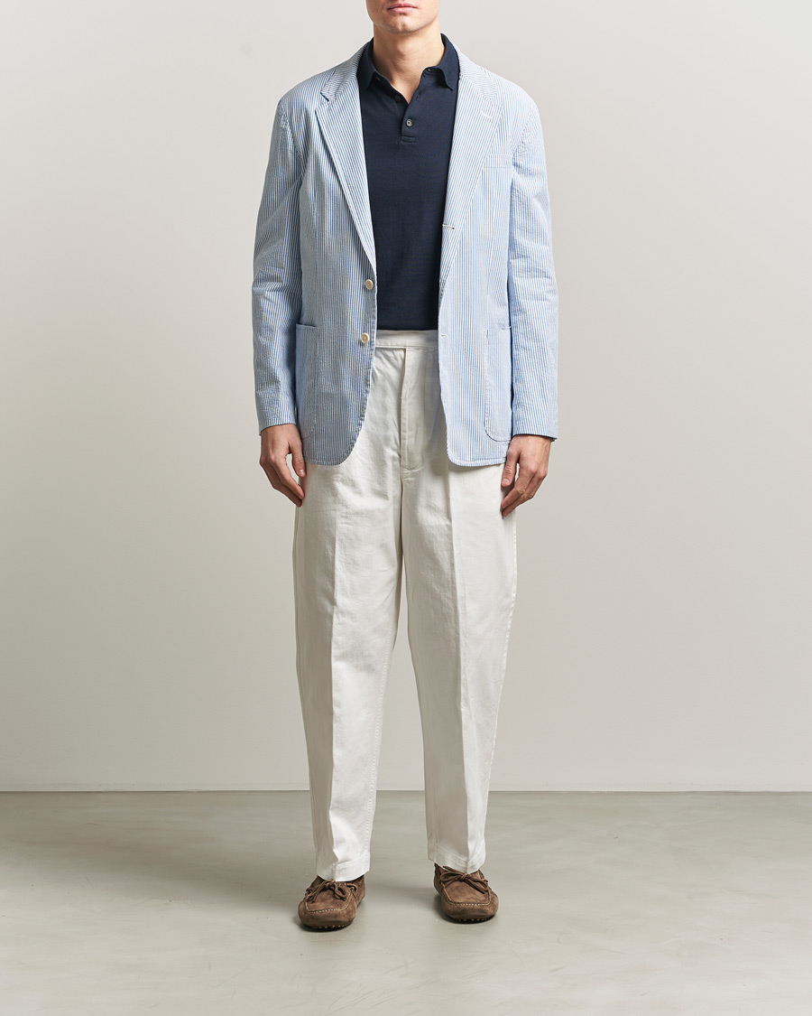 Herr | Kavajer | Polo Ralph Lauren | Seersucker Sportcoat Bright Blue/White
