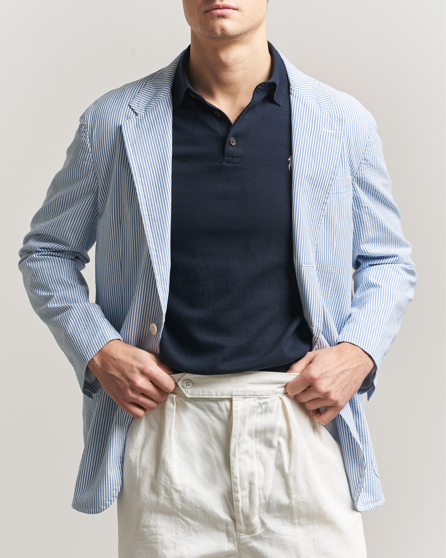 Herr | Kavajer | Polo Ralph Lauren | Seersucker Sportcoat Bright Blue/White