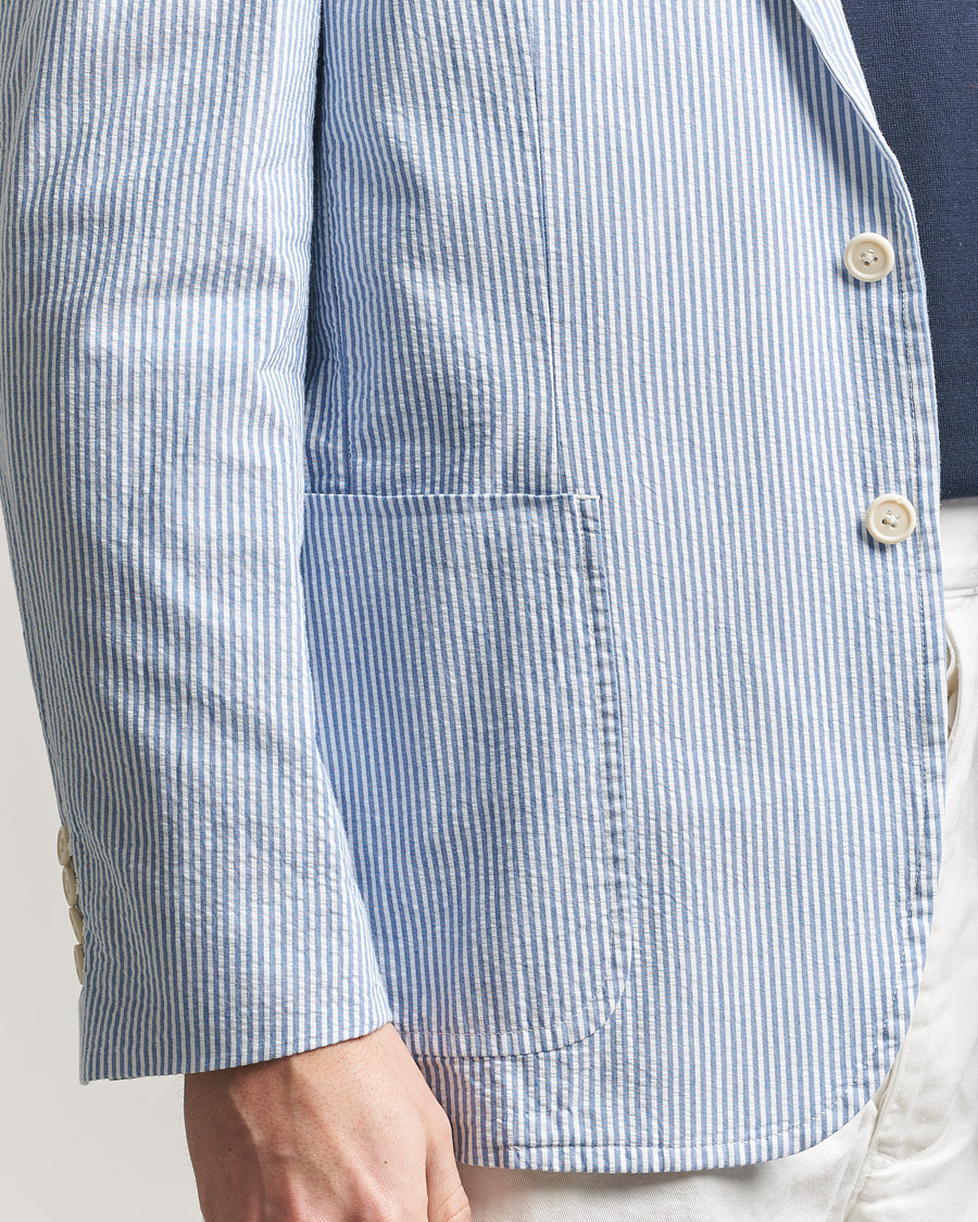 Herr | Kavajer | Polo Ralph Lauren | Seersucker Sportcoat Bright Blue/White