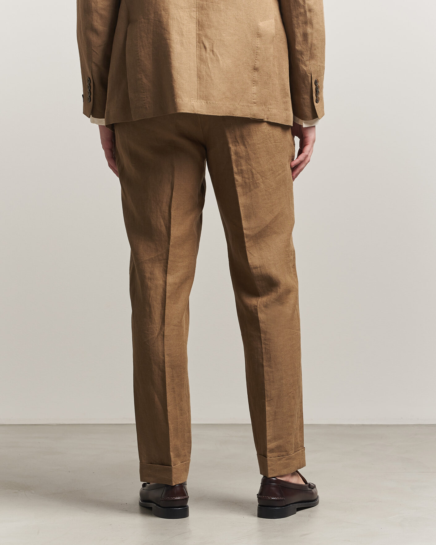 Herr | Byxor | Polo Ralph Lauren | Linen Pleated Trousers Light Sable