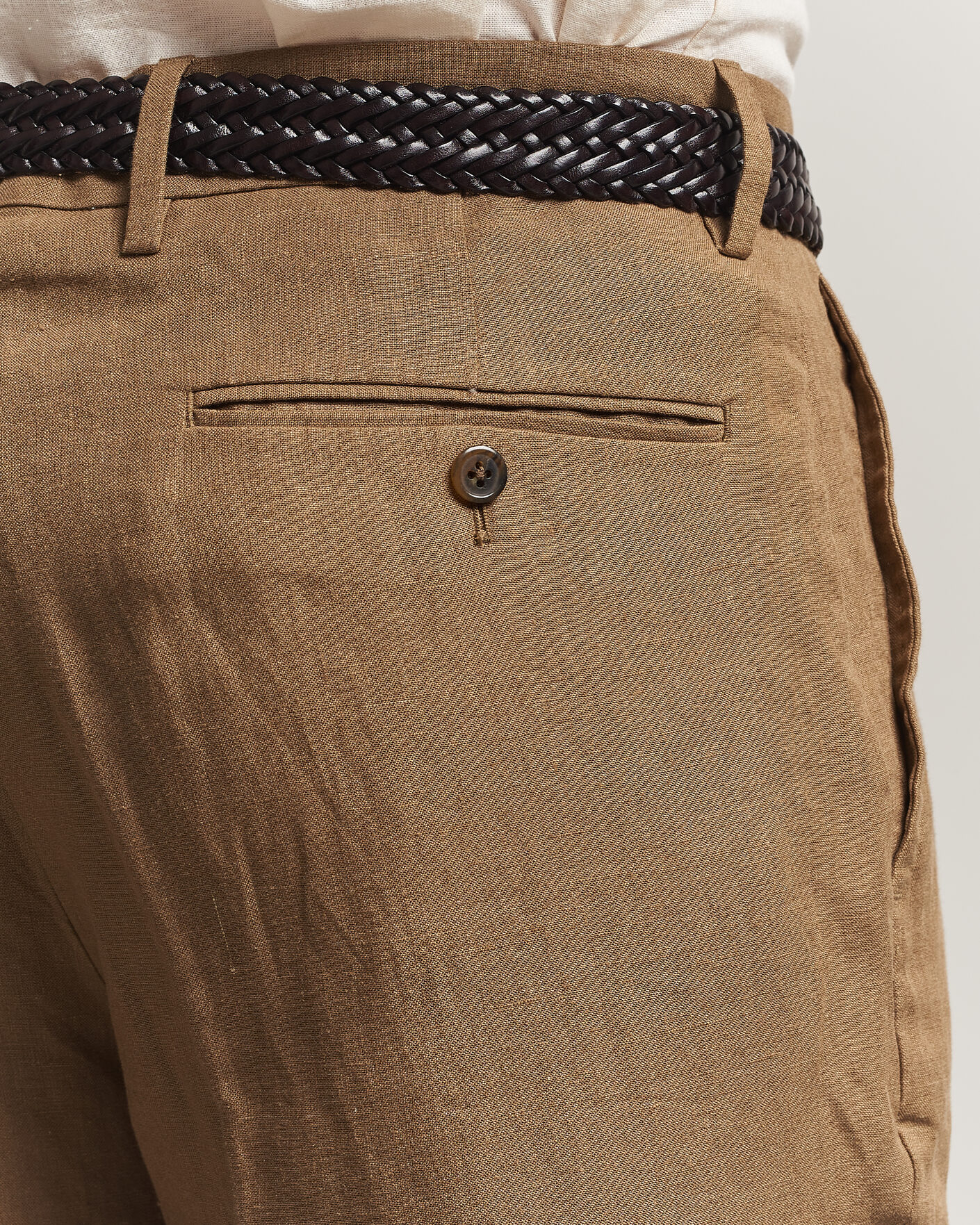 Herr | Byxor | Polo Ralph Lauren | Linen Pleated Trousers Light Sable