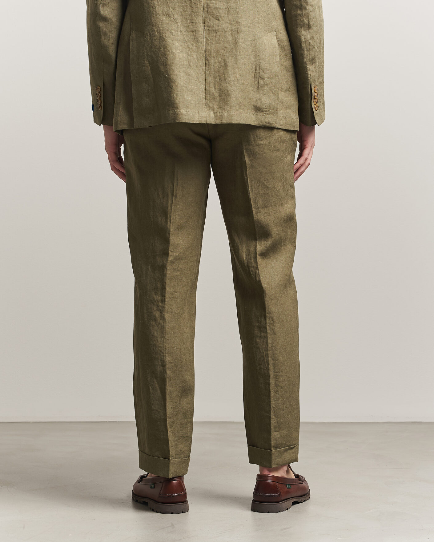 Herr | Byxor | Polo Ralph Lauren | Linen Pleated Trousers Basic Olive