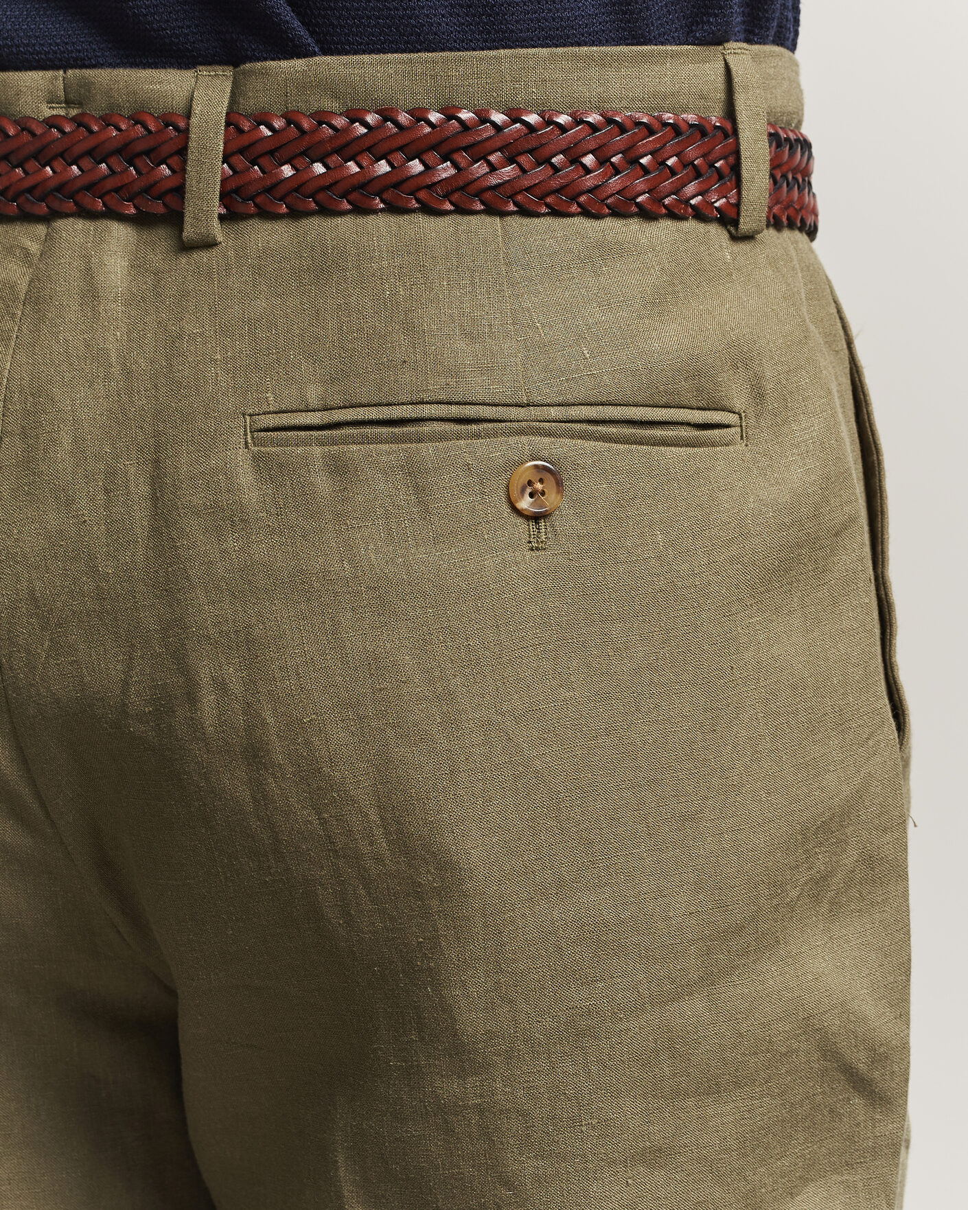 Herr | Byxor | Polo Ralph Lauren | Linen Pleated Trousers Basic Olive