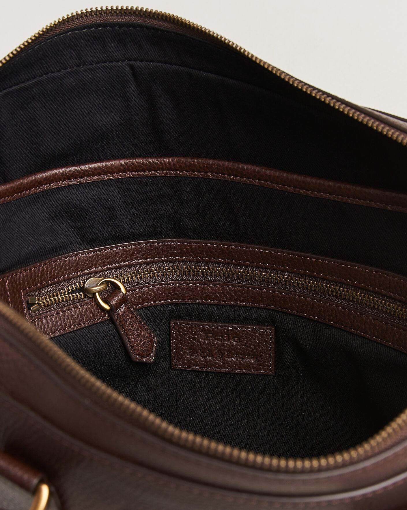 Herr | Väskor | Polo Ralph Lauren | Pebble Leather Briefcase Dark Brown