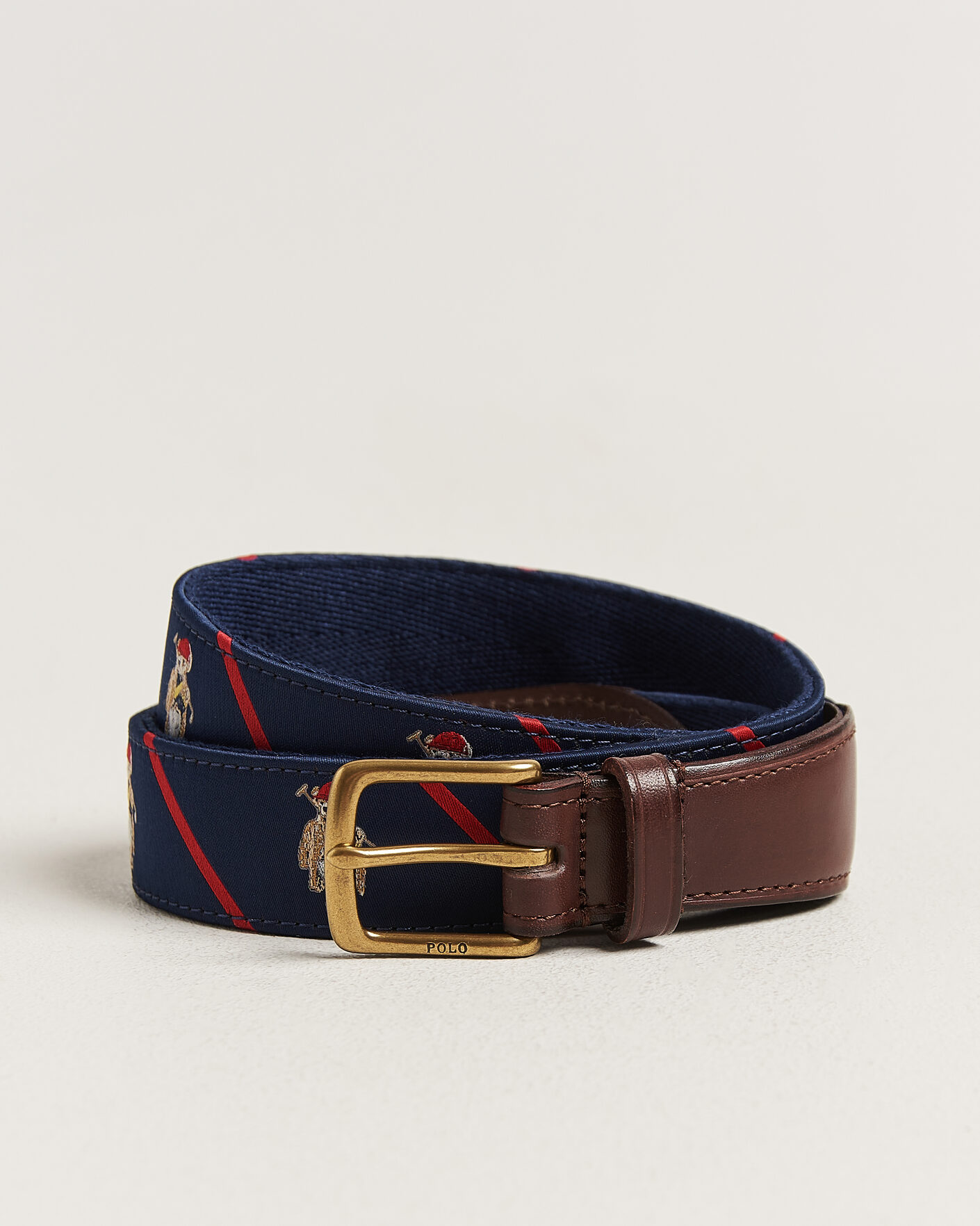 Herr | Bälten | Polo Ralph Lauren | Leather Bear Belt Navy Multi