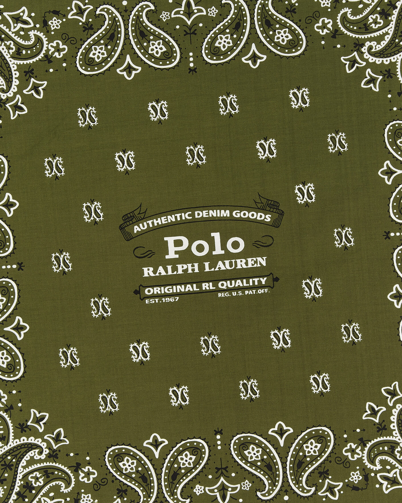 Herr | Scarves | Polo Ralph Lauren | Cotton Printed Bandana Supply Olive